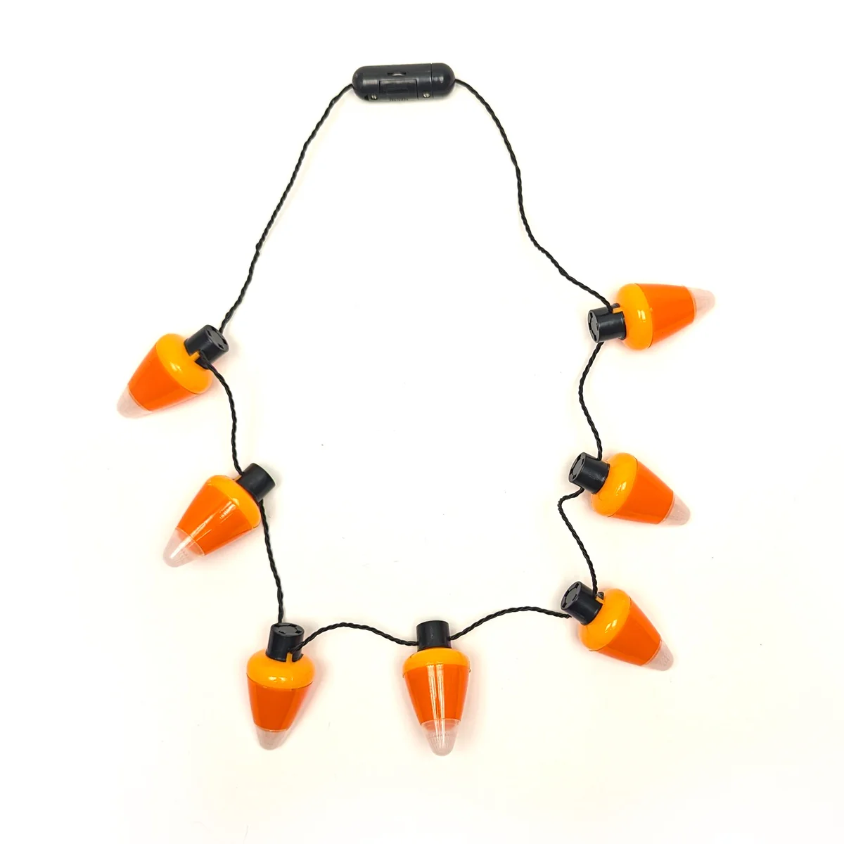 Glow Dark Candy Corn LED Light Necklace Halloween Costume Jewelry Party Supplies