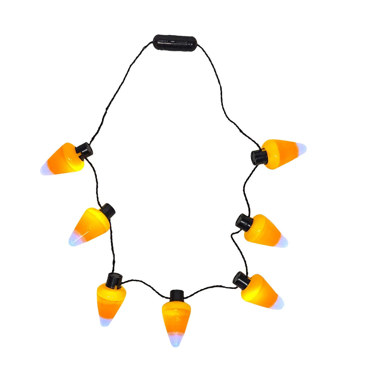 Glow Dark Candy Corn LED Light Necklace Halloween Costume Jewelry Party Supplies - Image 2