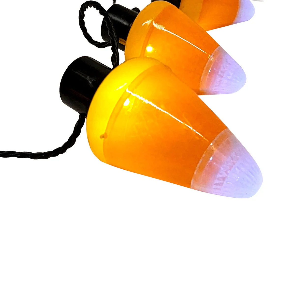 Glow Dark Candy Corn LED Light Necklace Halloween Costume Jewelry Party Supplies - Image 3