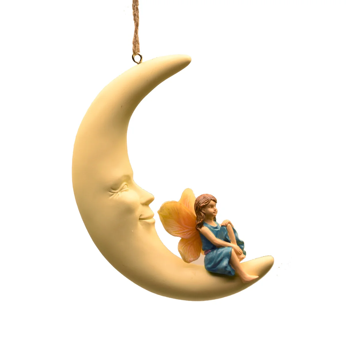 Glow Dark Mini Girl Fairy Solar Moon Outdoor Lantern Garden Lamp Dollhouse Decor - Image 3