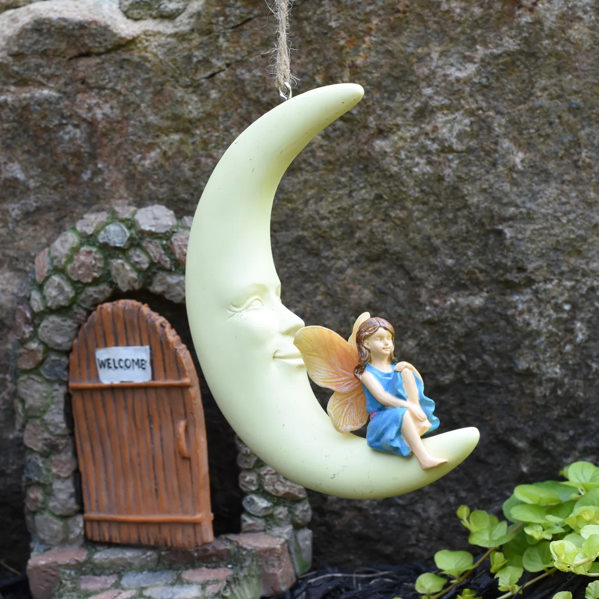 Glow Dark Mini Girl Fairy Solar Moon Outdoor Lantern Garden Lamp Dollhouse Decor - Image 4