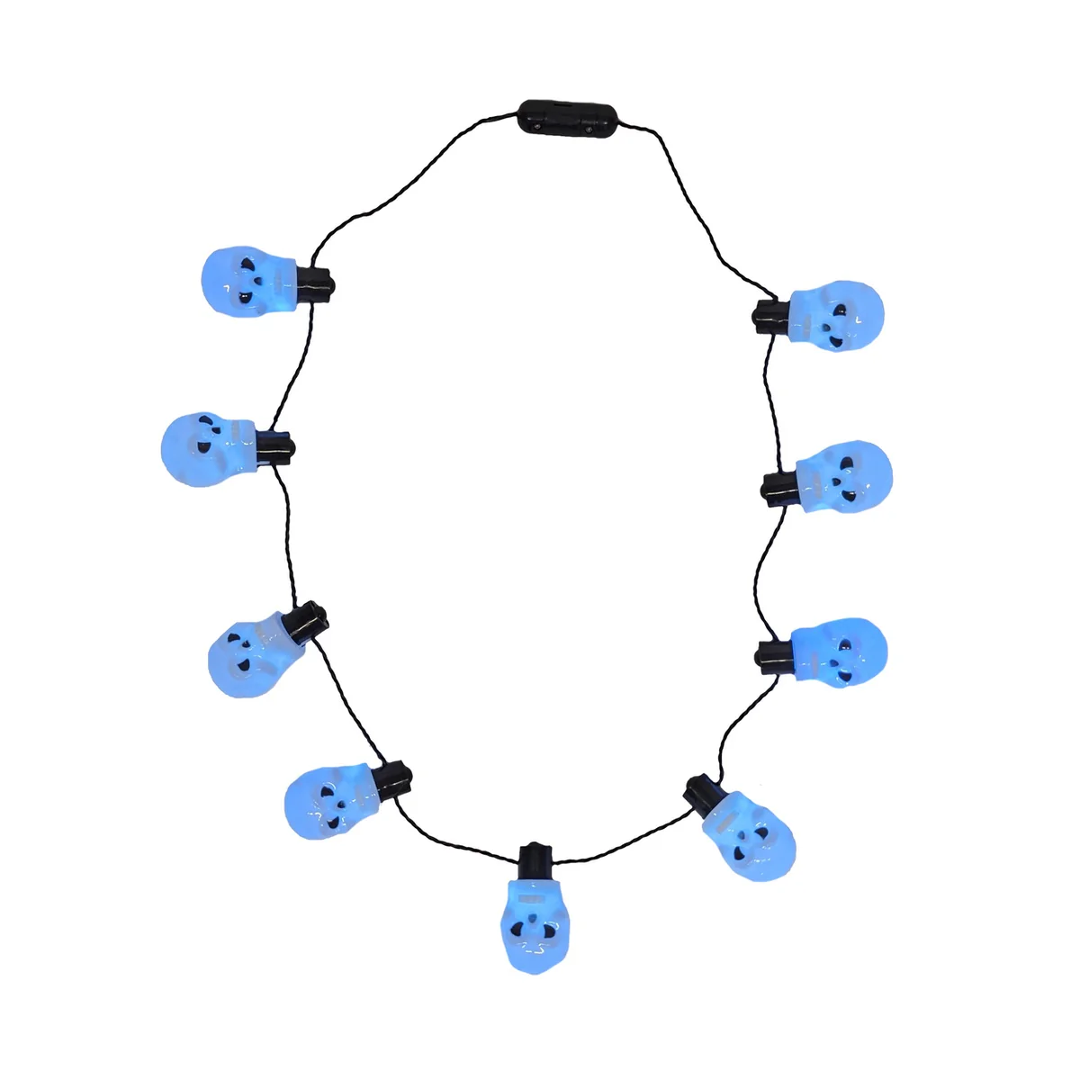 Glow Dark Skull LED Light Up Necklace Halloween Costume Jewelry Party Supplies - Image 2