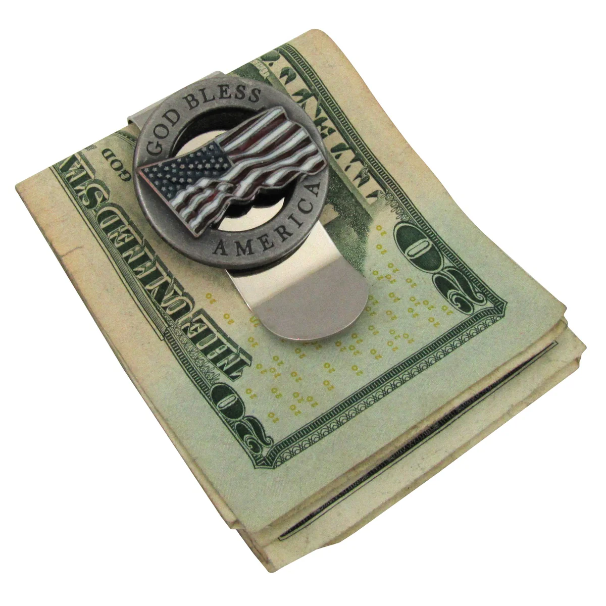 God Bless America Money Clip Mens USA Credit Card Holder Men's Wallet 3D US Flag - Image 2