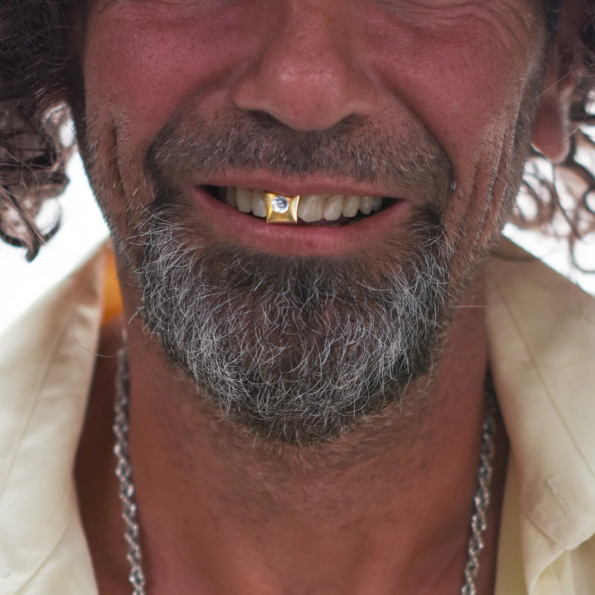 Gold Grillz Fake Diamond Tooth Cap Dental Teeth Jewelry Adult Halloween Costumes - Image 5