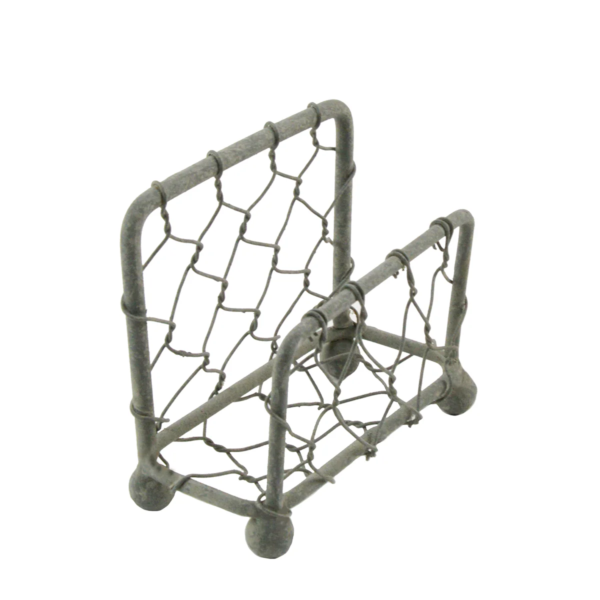Gray Metal Chicken Wire Business Card Holder Desk Stand Rustic Home Office Decor