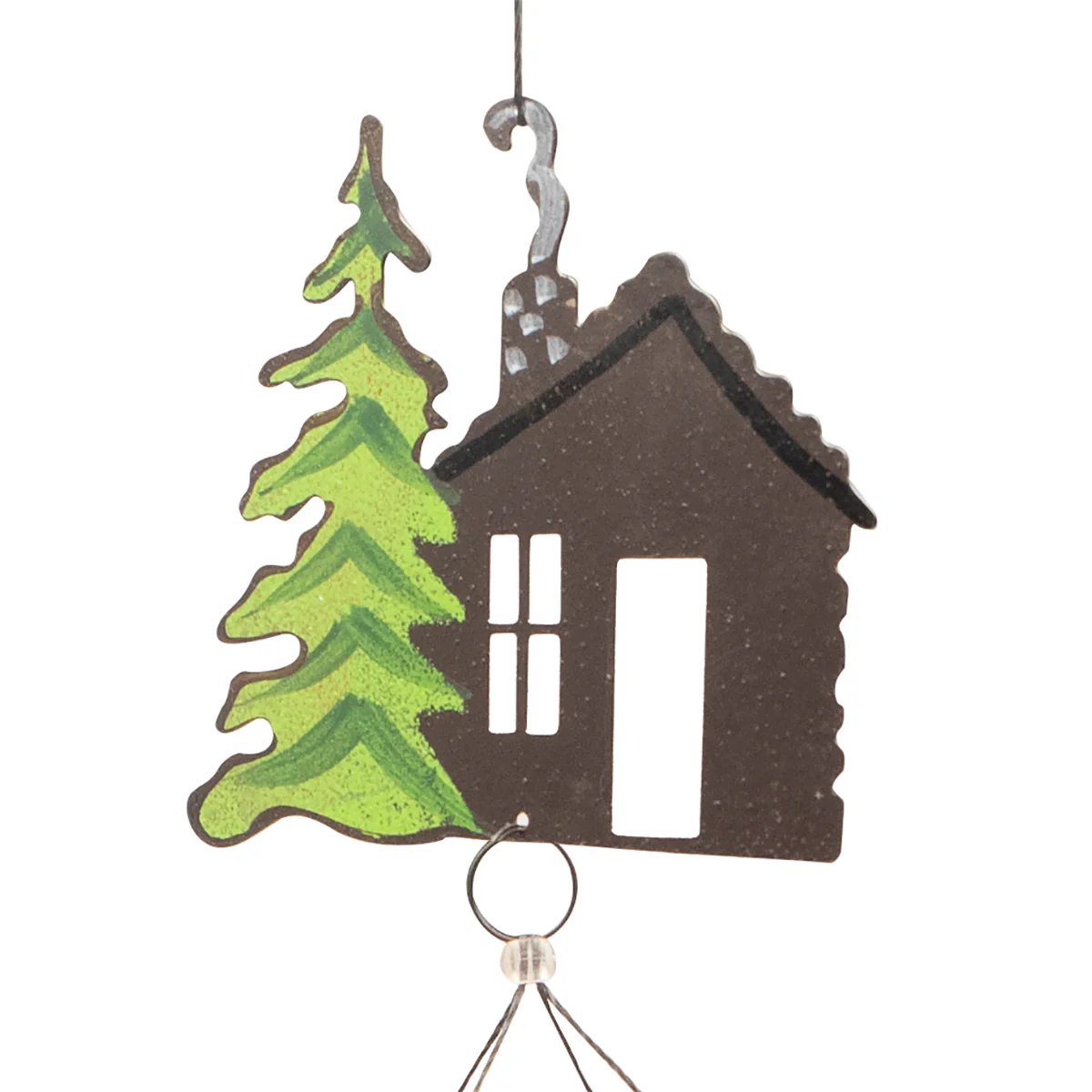 Great Outdoor Metal Hunting Cabin Moose Eagle Bear Wind Chime Sculpture Yard Art - Image 3