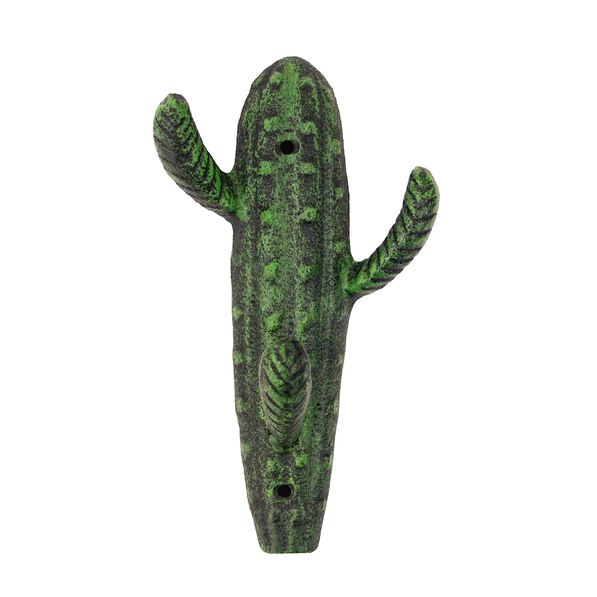 Green Cactus Wall Mount Hook Coat Hat Rack Storage Hanger Rustic Boho Home Decor