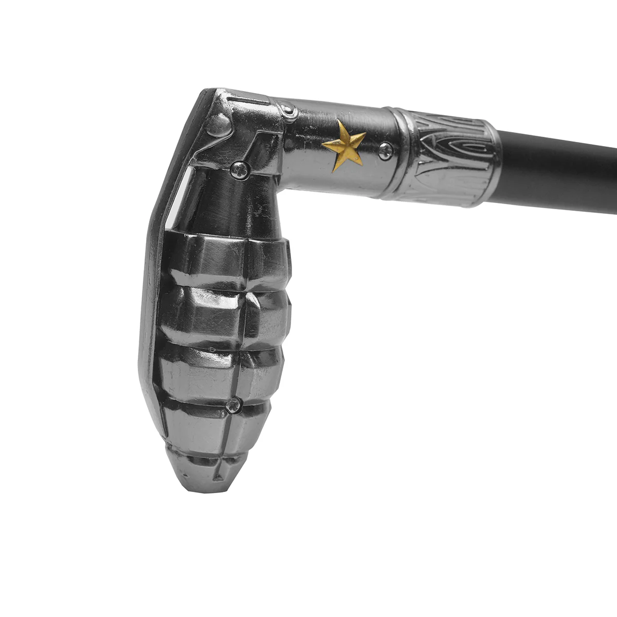 Grenade Handle Metal Silver Cane Walking Hiking Stick Men Women US Military Gift