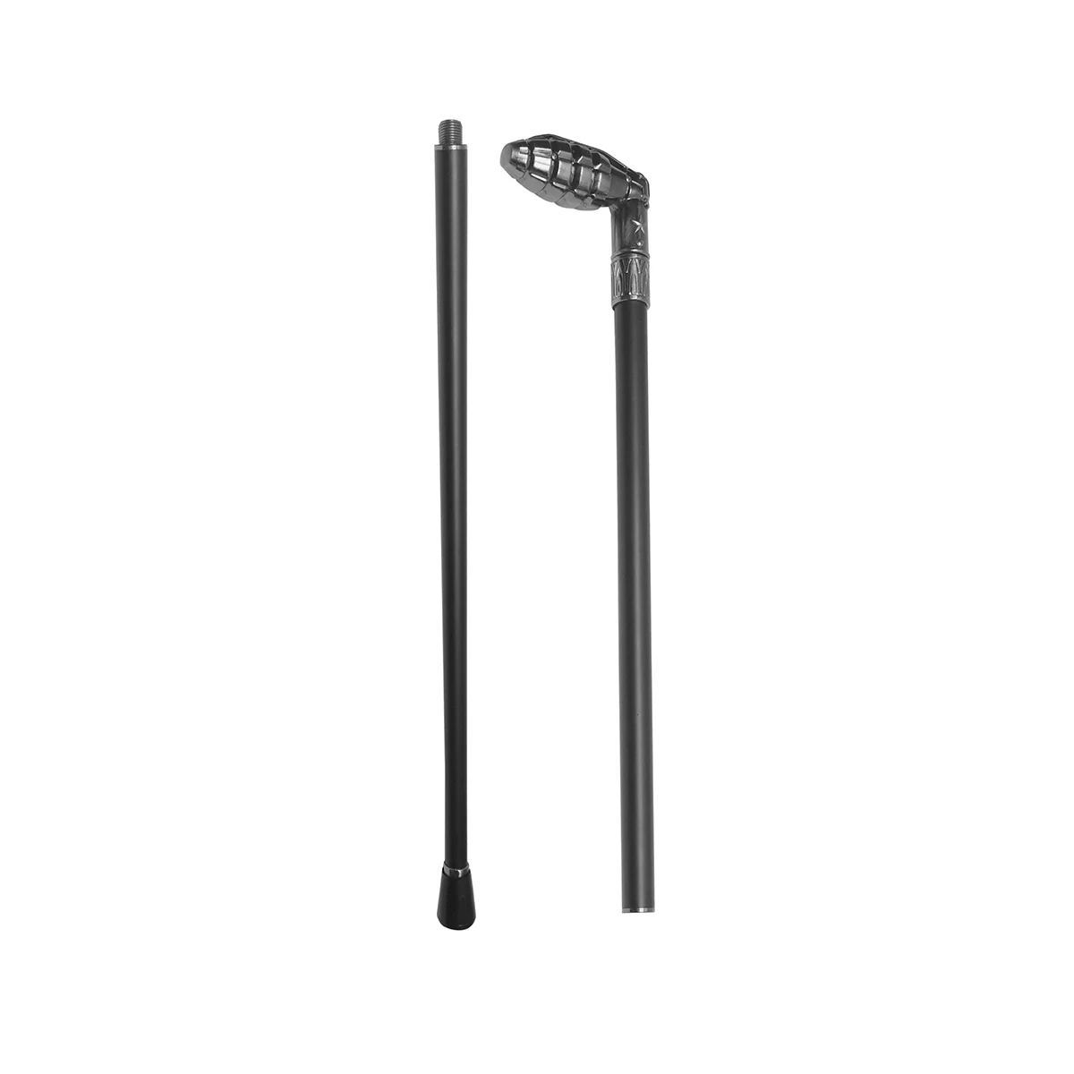 Grenade Handle Metal Silver Cane Walking Hiking Stick Men Women US Military Gift - Image 3
