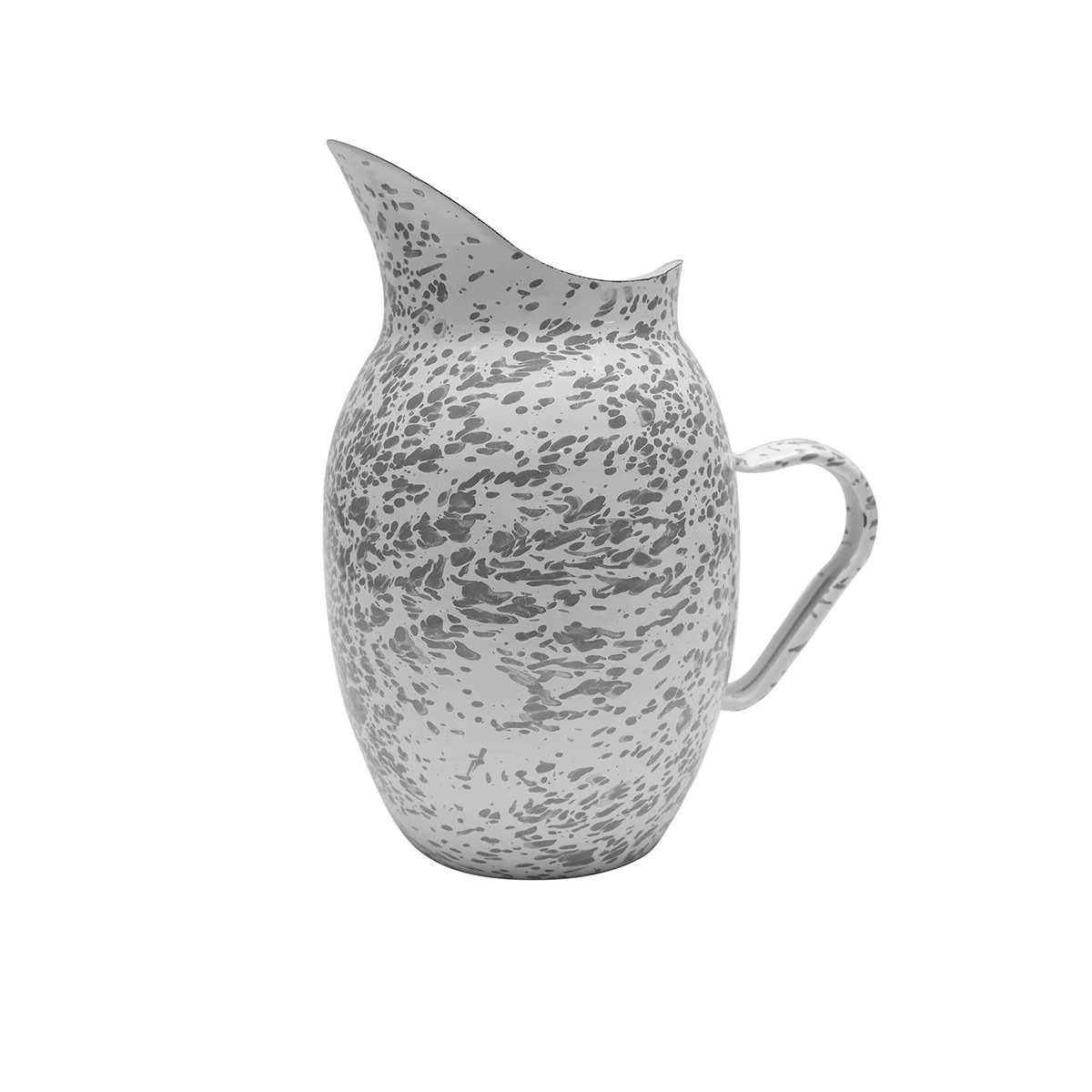 Grey Marble Enamelware Metal Pitcher Flower Pot Vase Farmhouse Tableware Decor