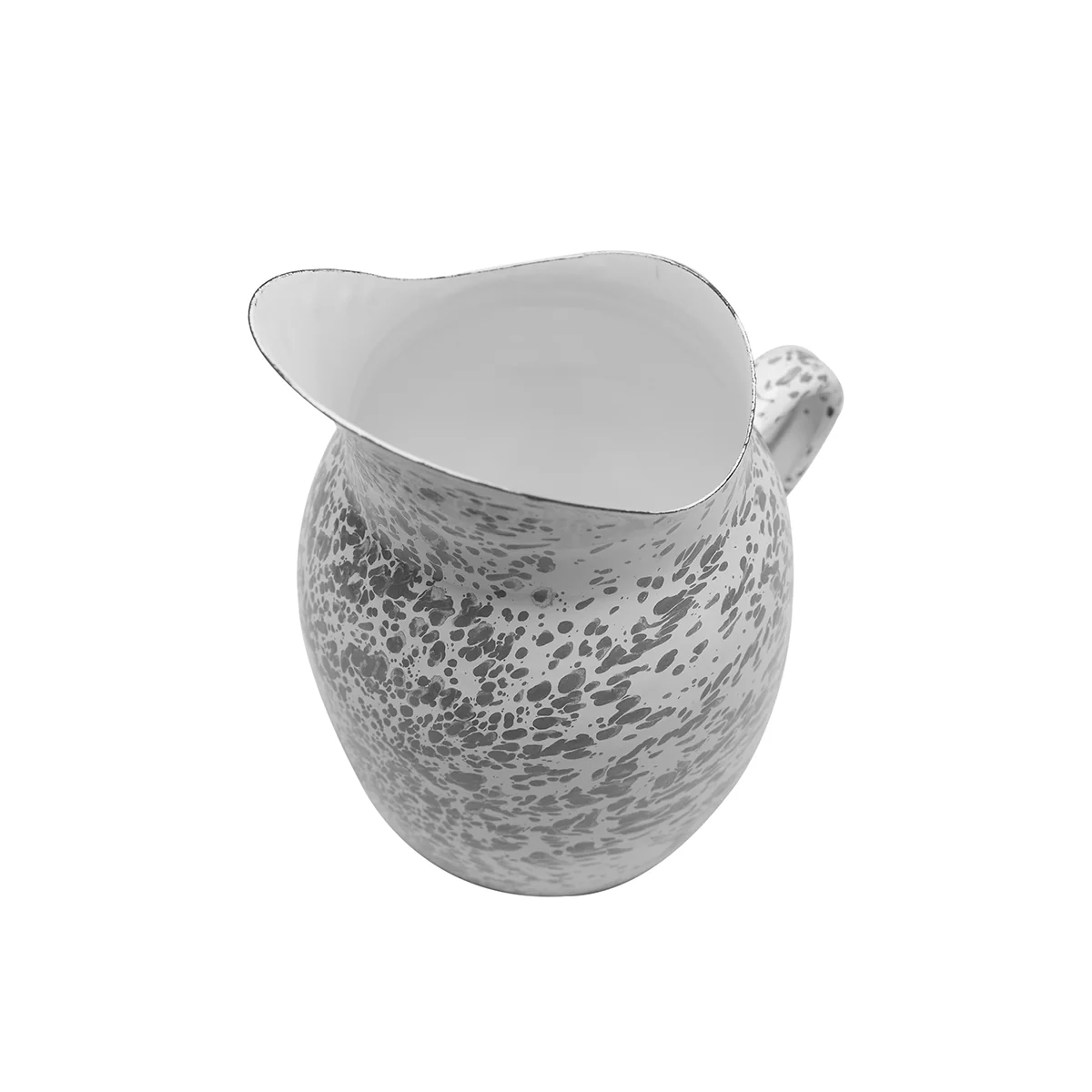 Grey Marble Enamelware Metal Pitcher Flower Pot Vase Farmhouse Tableware Decor - Image 2