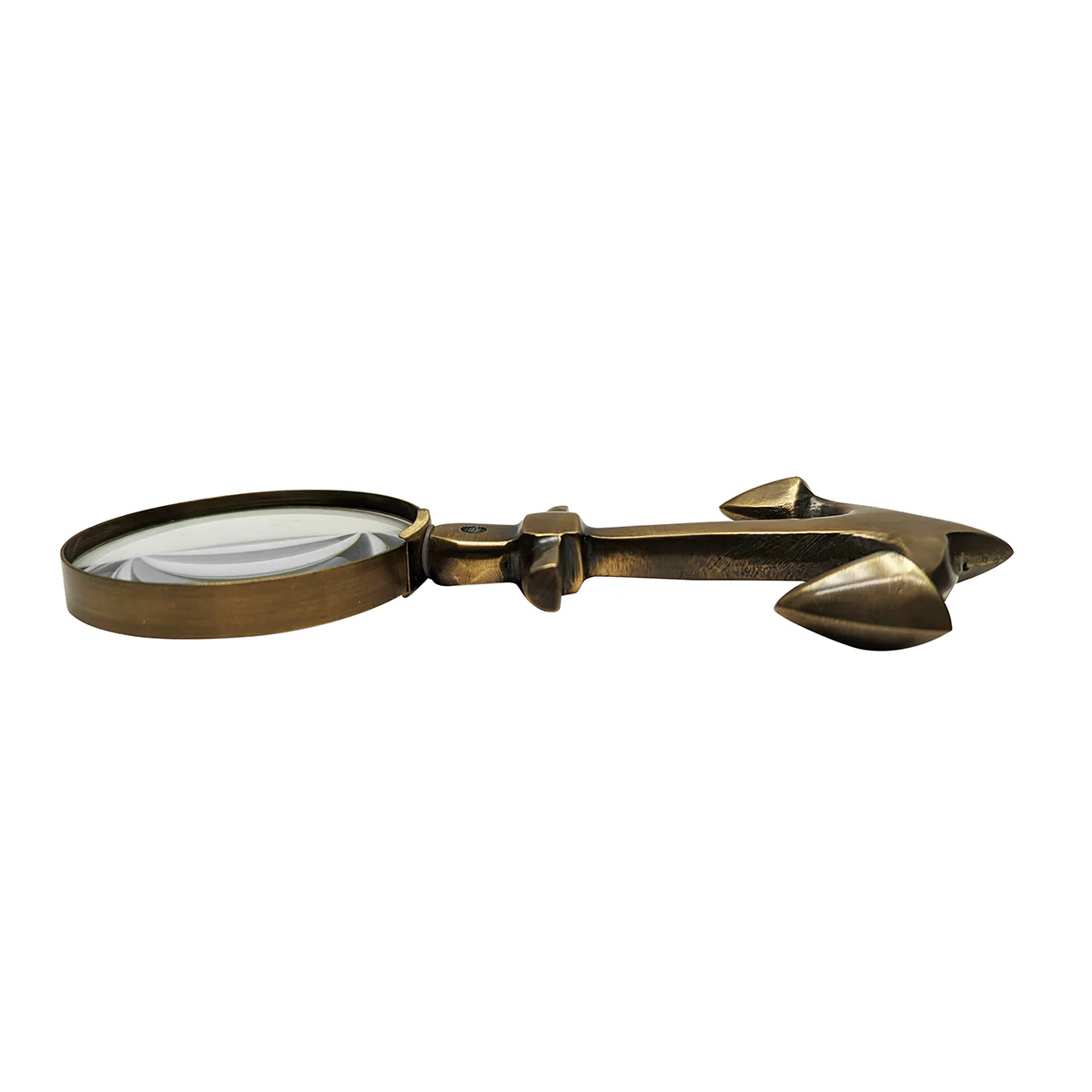 Hand Held Brass Anchor Magnifying Glass Reading Lens Magnifier Office Desk Decor - Image 2