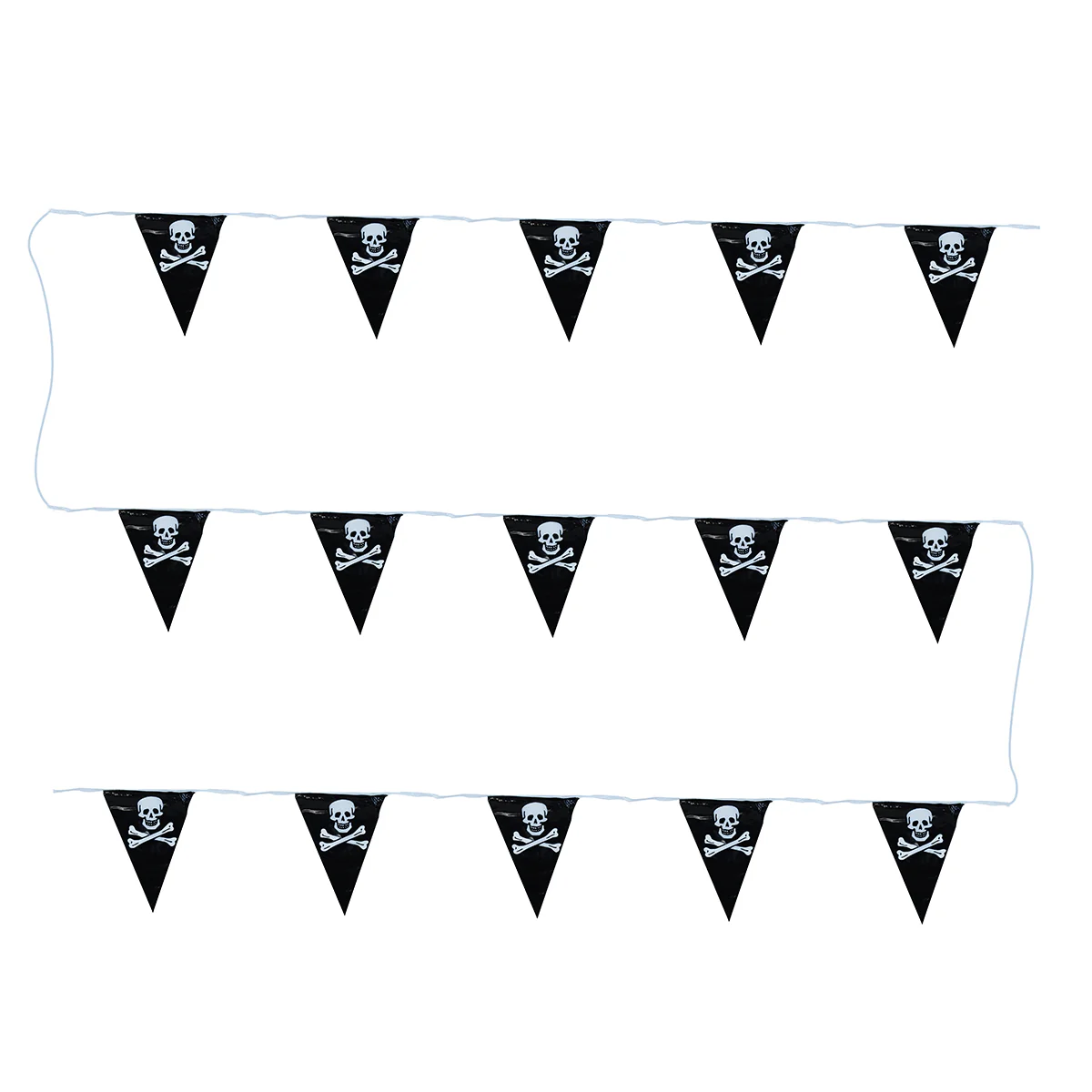 Hang Black Pirate Skull Crossbones Pennant Flag Jolly Roger Banner Party Decor