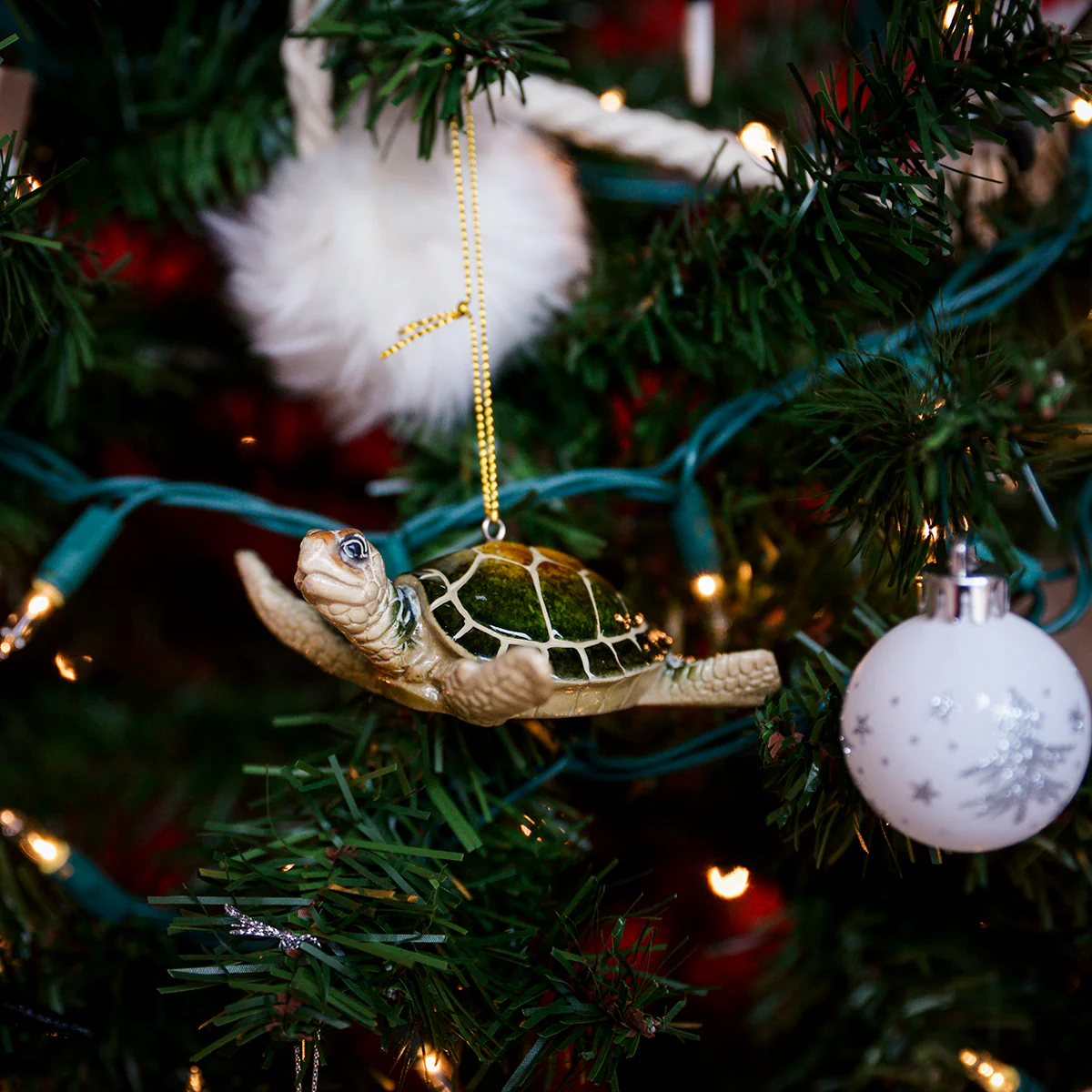Hang Sea Turtle Christmas Tree Ornament Nautical Holiday Gift Topper Xmas Decor - Image 2