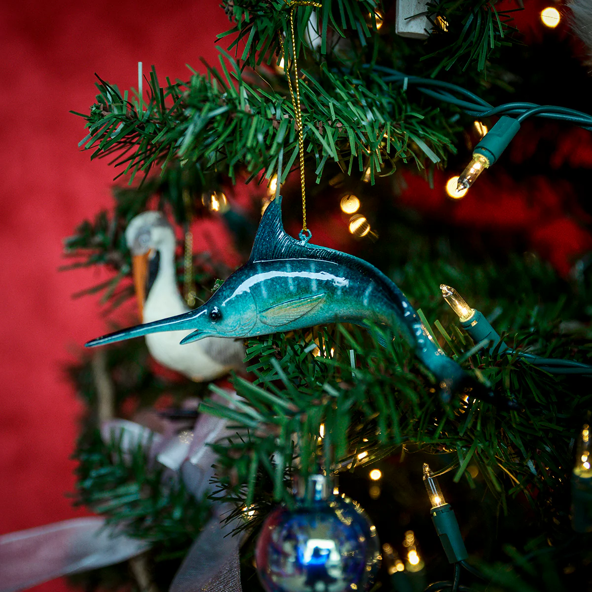 Hang Swordfish Christmas Tree Ornament Fishing Gift Nautical Holiday Xmas Decor - Image 2
