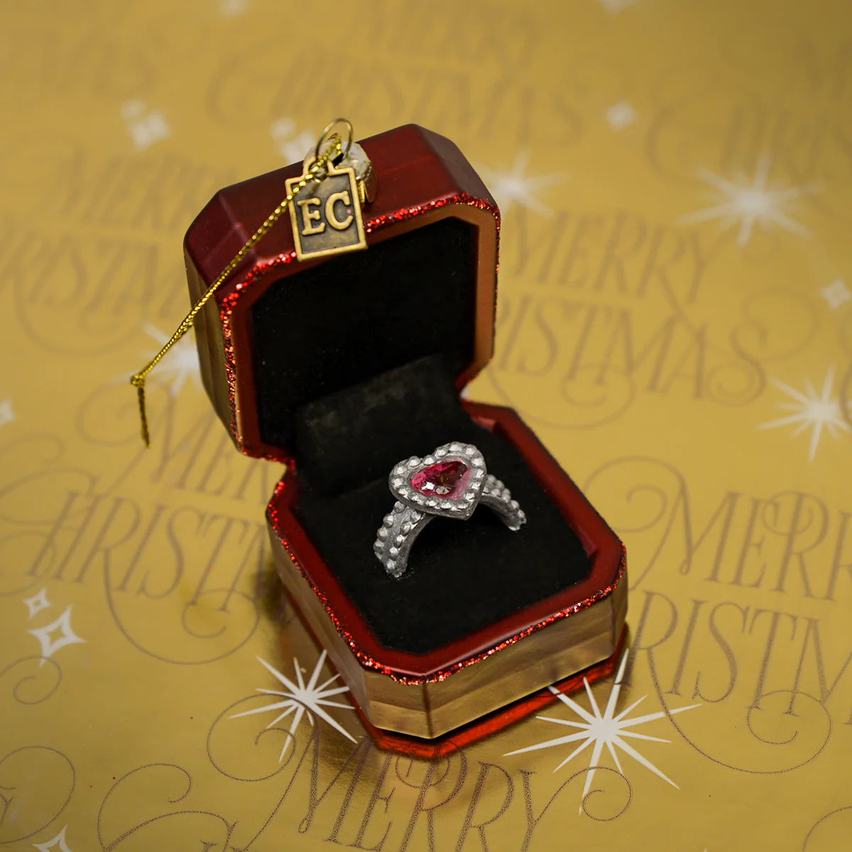 Hanging Engagement Marry Me Ring Christmas Tree Ornament Holiday Gift Xmas Decor - Image 4