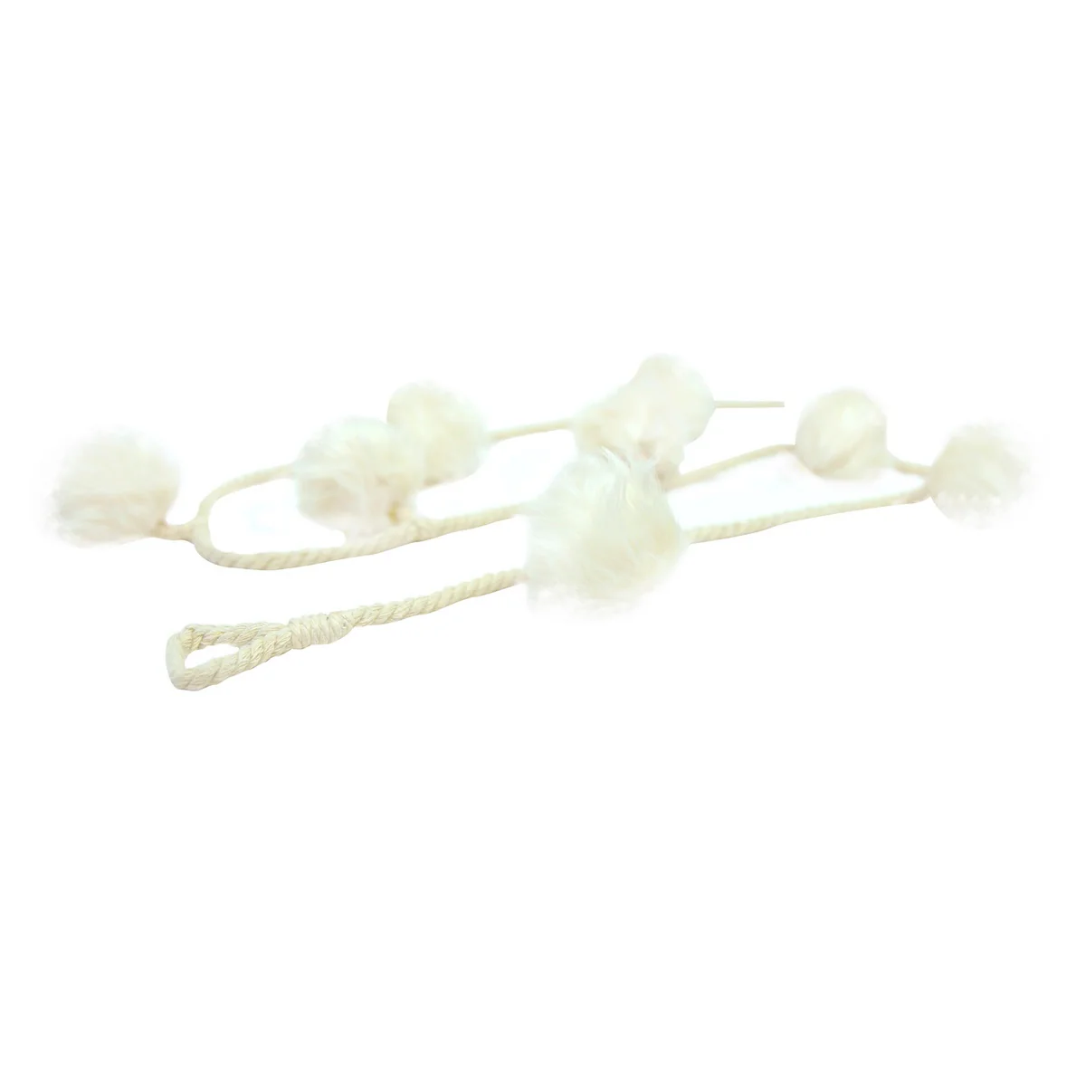 Hanging Furry White Pom Ball Garland Christmas Tree Ornament Holiday Xmas Decor - Image 2