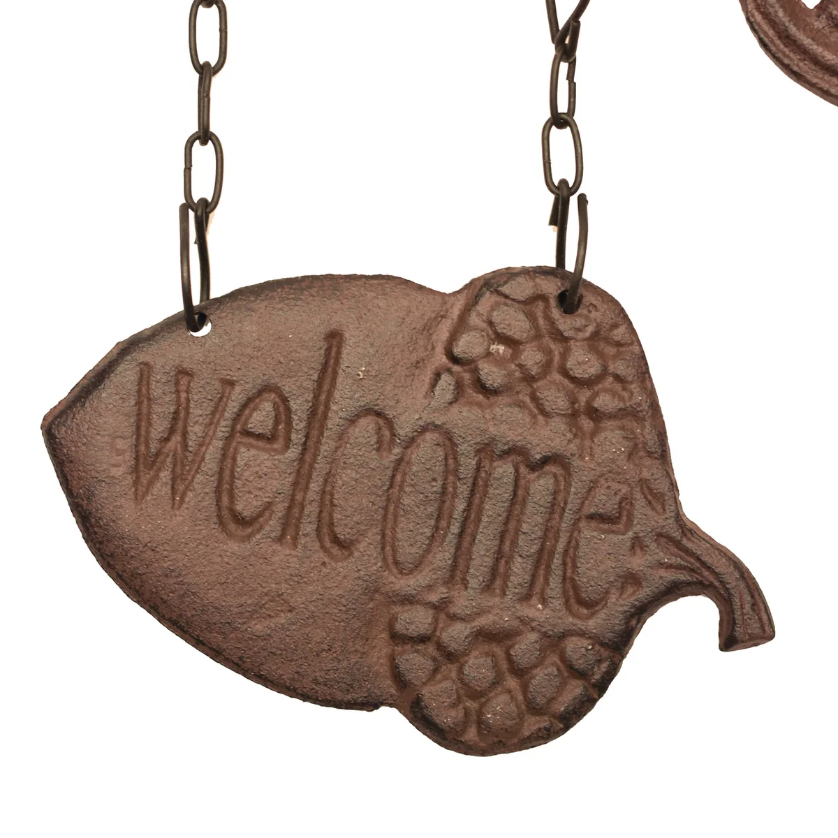 Hanging Rustic Cast Iron Welcome Squirrel Sign Front Door Fall Porch Home Decor - Image 2