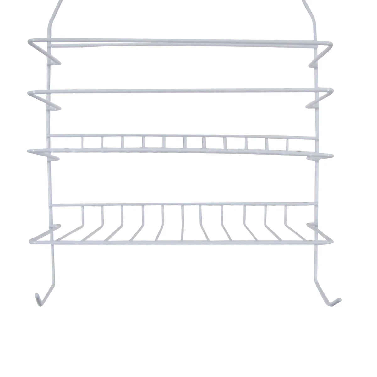 Hanging White Metal Shower Head Caddy Bathroom Storage Bath Shelf Organizer Rack - Image 2
