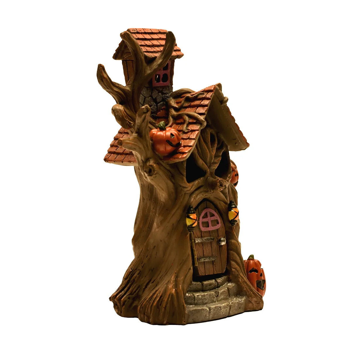 Haunted Tree House Light Up Halloween Fairy Garden LED Decor Dollhouse Miniature - Image 2