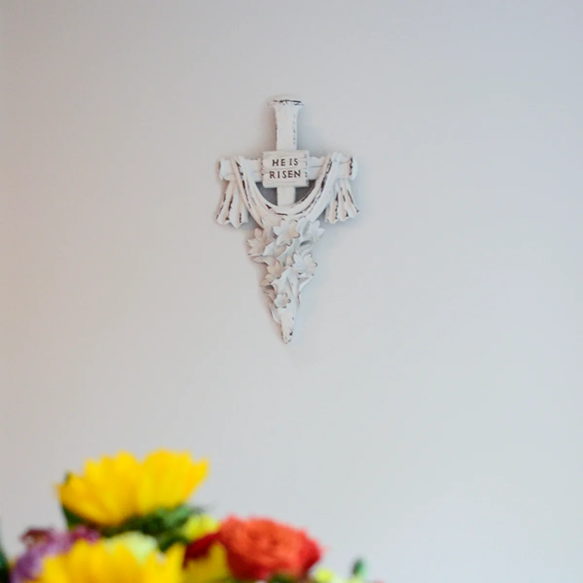 He Is Risen Wall Cross Catholic Home Decor for Church, Baptism, Easter, Bedroom - Image 2