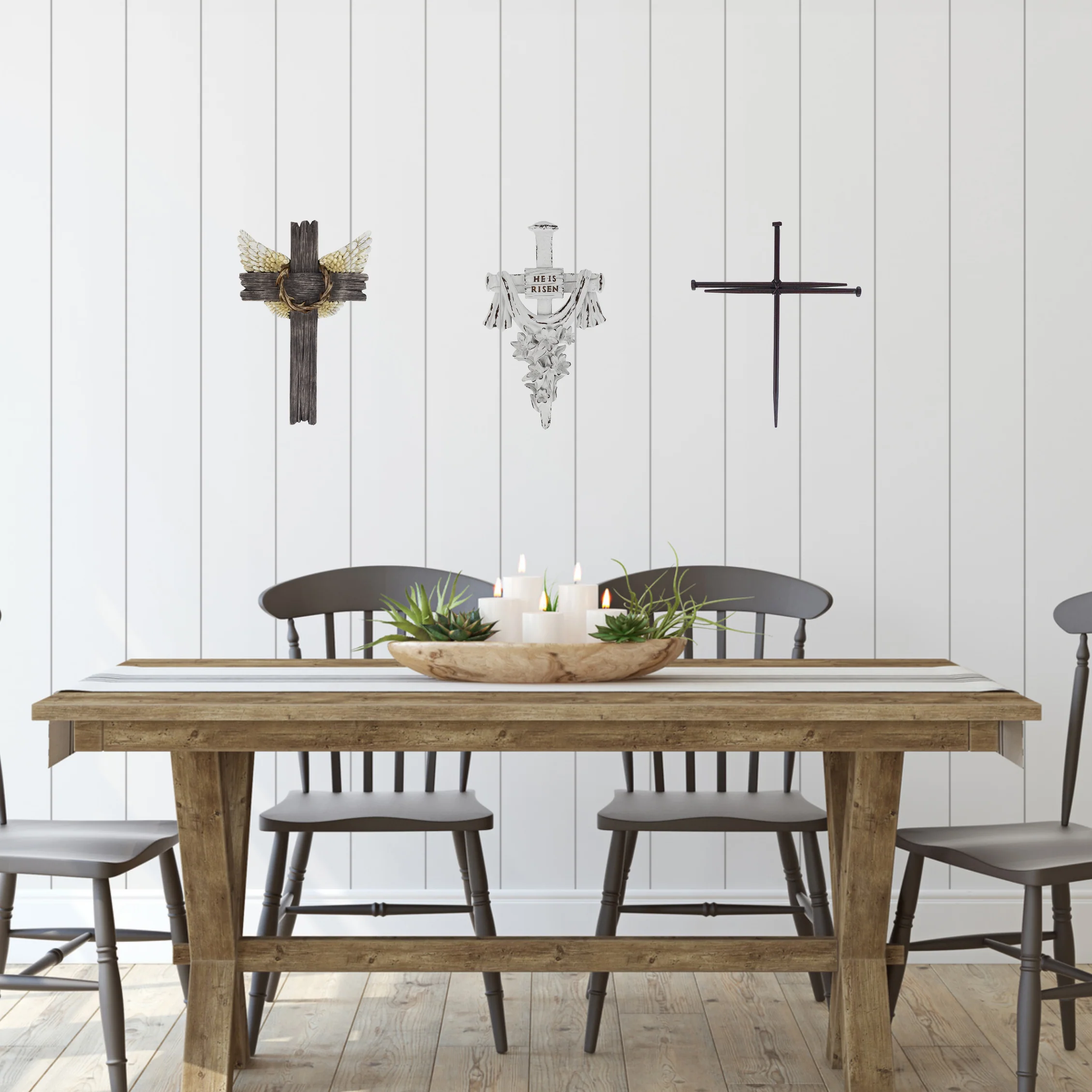 He Is Risen Wall Cross Catholic Home Decor for Church, Baptism, Easter, Bedroom - Image 5