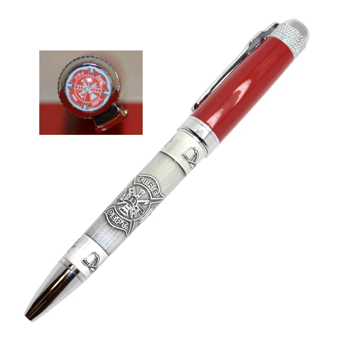 Heavy Weight Metal Firefighter Pen Set - Image 2