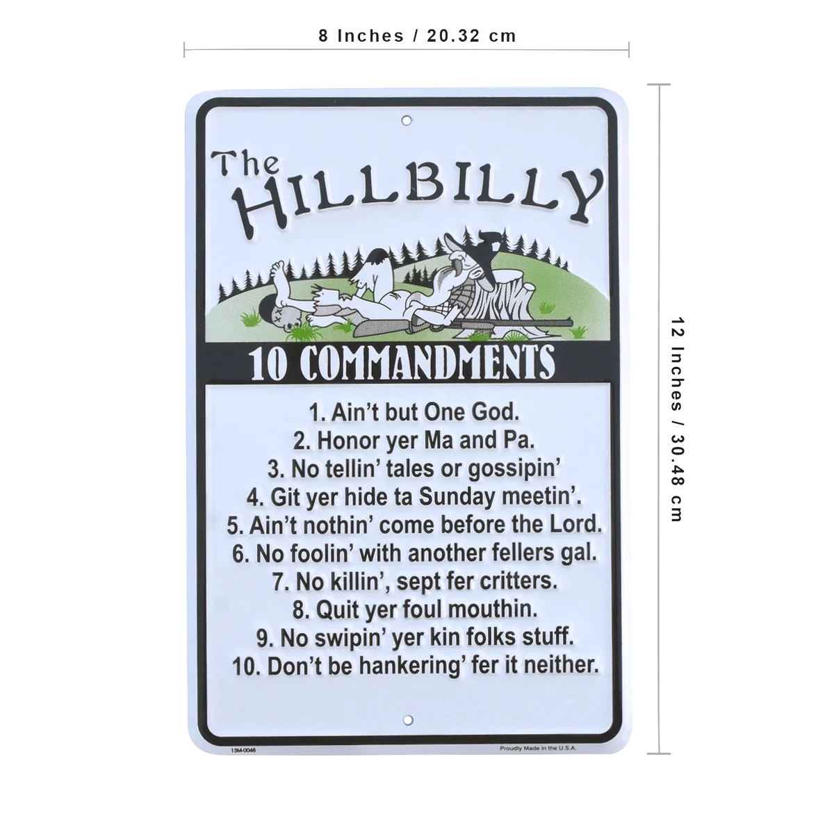 Hillbilly 10 Commandments Funny Sign Religious Christian Tin Wall Art Home Decor - Image 3