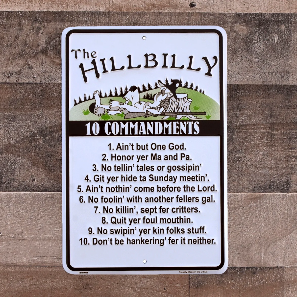 Hillbilly 10 Commandments Funny Sign Religious Christian Tin Wall Art Home Decor - Image 4