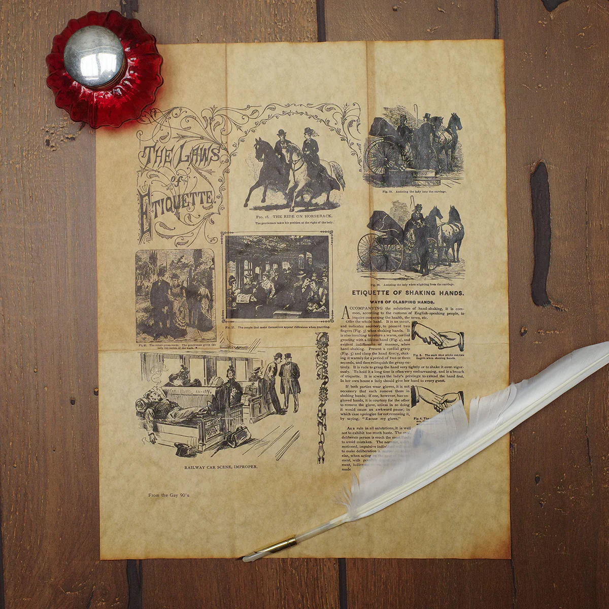 Historical Etiquette Parchment Paper Poster Bathroom Home Decor Manners Wall Art - Image 2