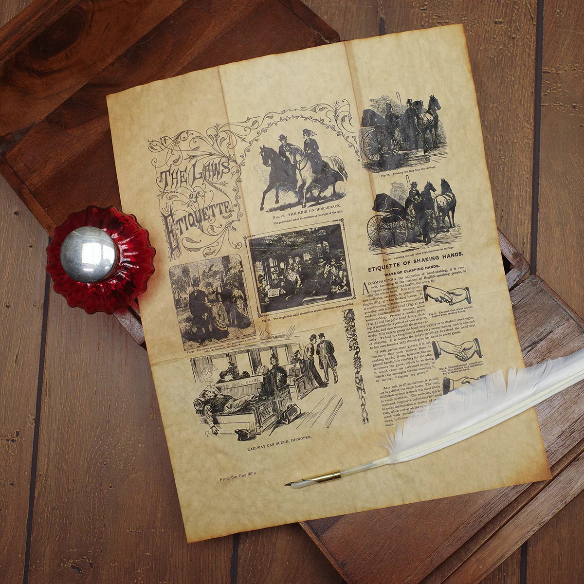 Historical Etiquette Parchment Paper Poster Bathroom Home Decor Manners Wall Art - Image 3