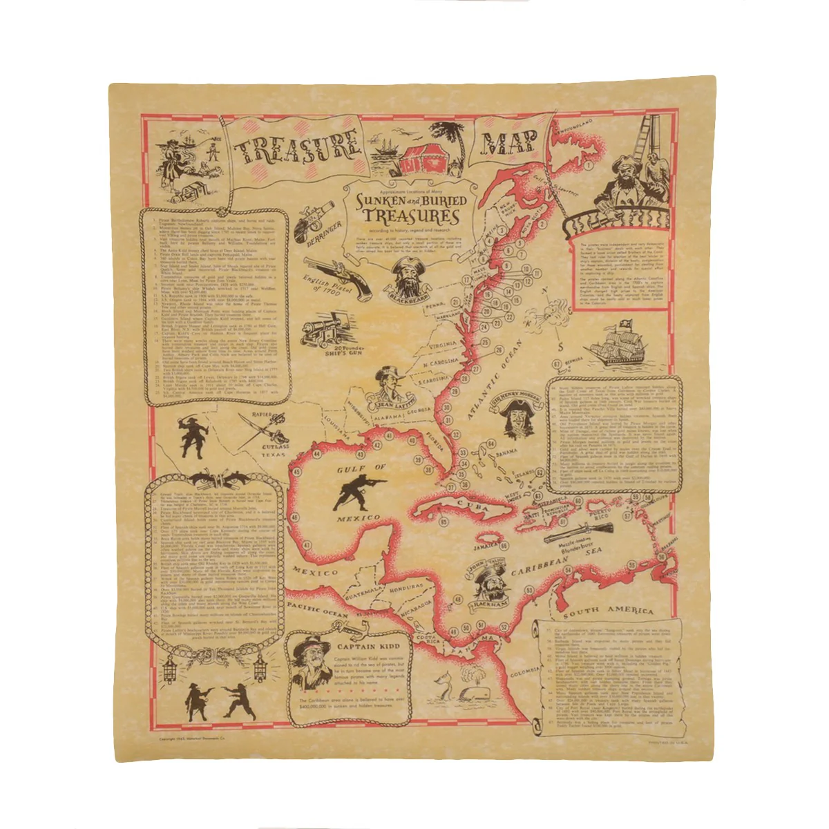 Historical Pirates Shipwreck Map