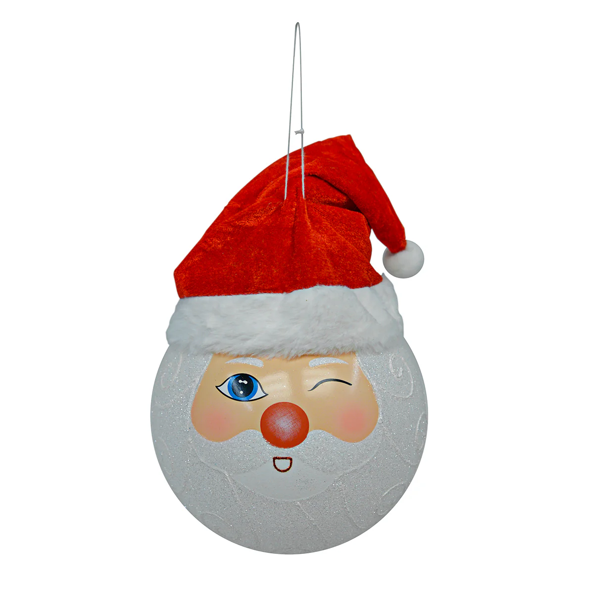 Huge XL Santa Claus Winking Christmas Tree Ball Ornament Holiday Xmas Home Decor