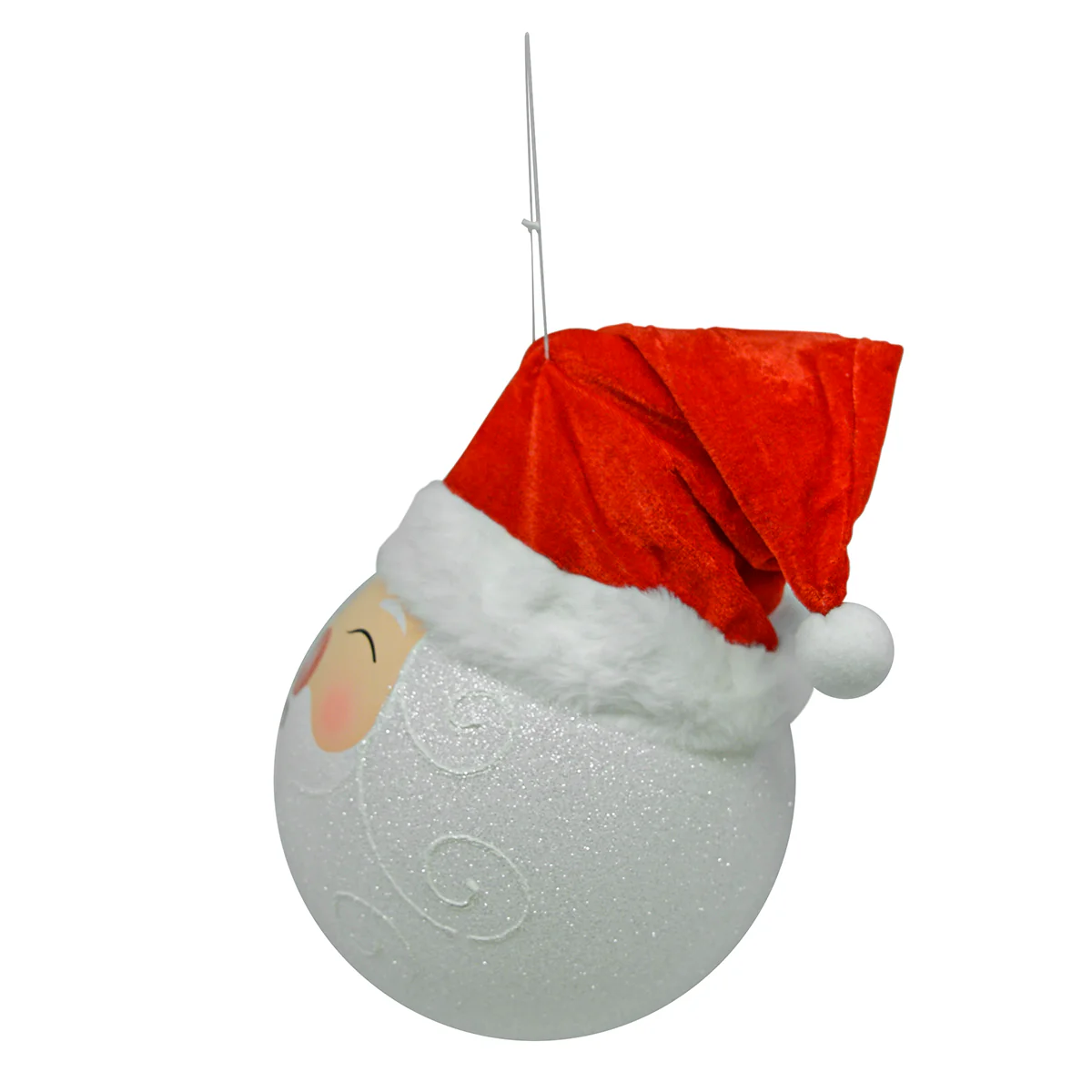 Huge XL Santa Claus Winking Christmas Tree Ball Ornament Holiday Xmas Home Decor - Image 2