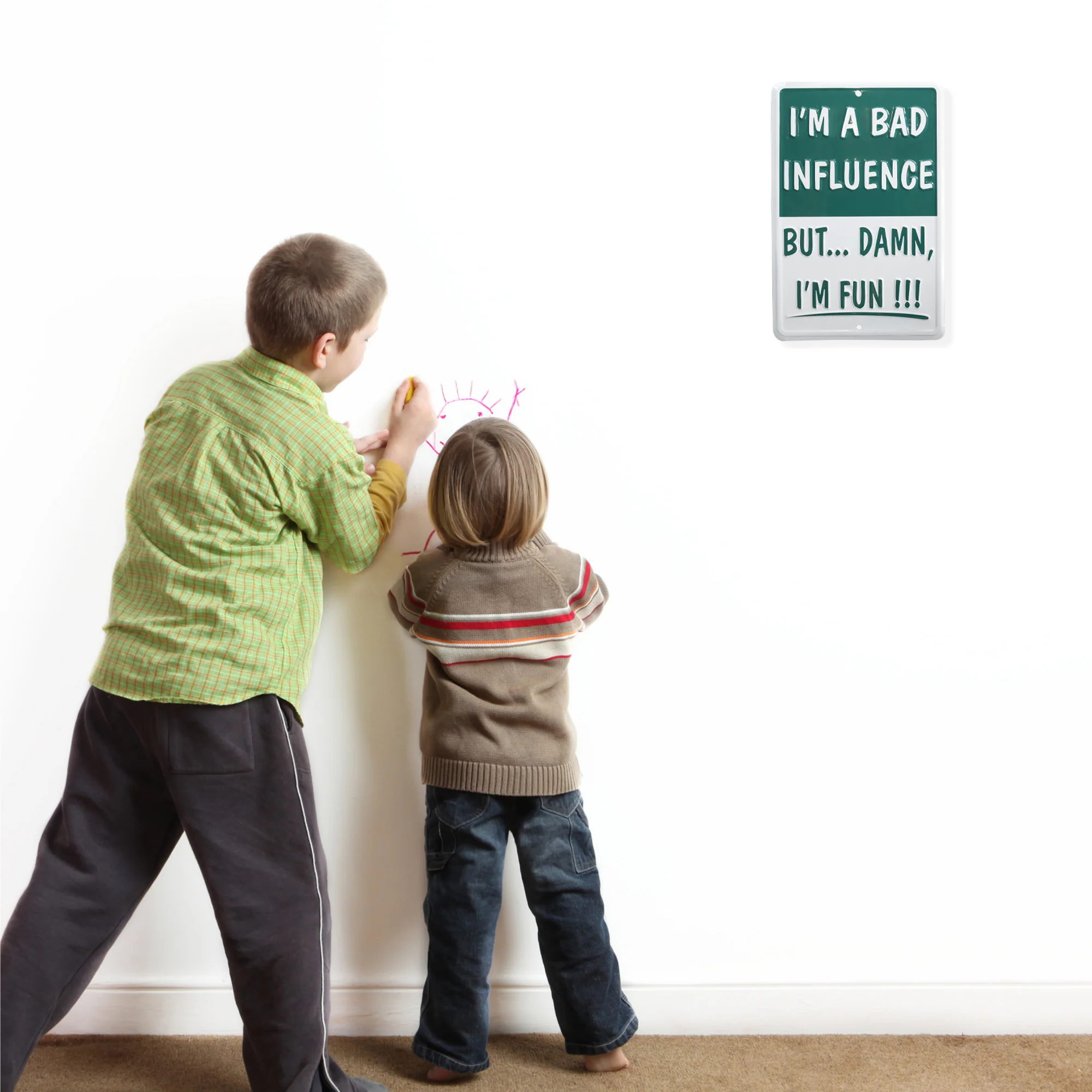 Metal Sign I'm Bad Influence But I'm Fun Funny Man Cave, Garage Dorm Room Decor - Image 6