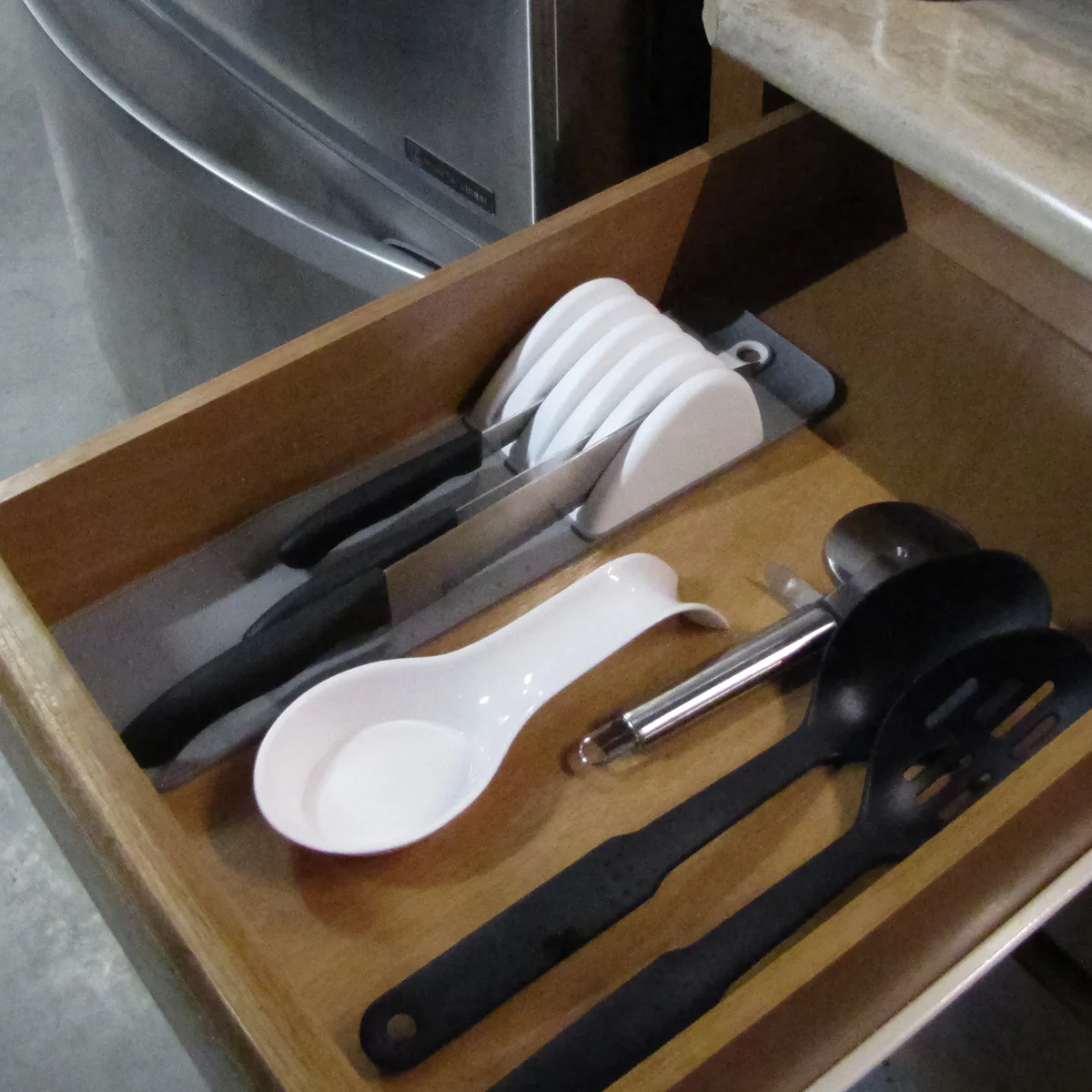 In Drawer Knife Mat Kitchen Silverware Storage Utensil Holder Home Bin Organizer - Image 3