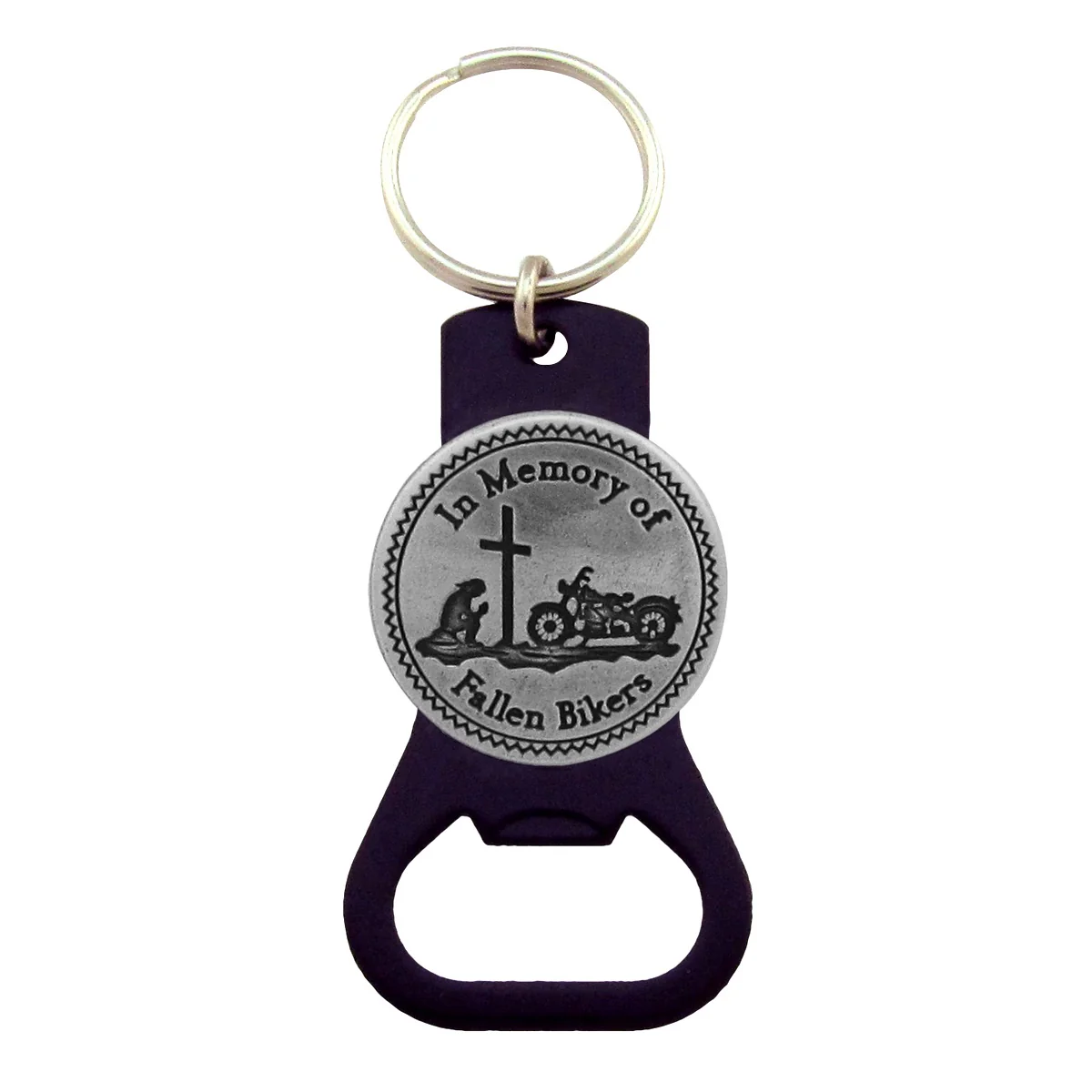 In Memory Of Fallen Bikers Car Keyring Cross Beer Soda Keychain Bottle Opener