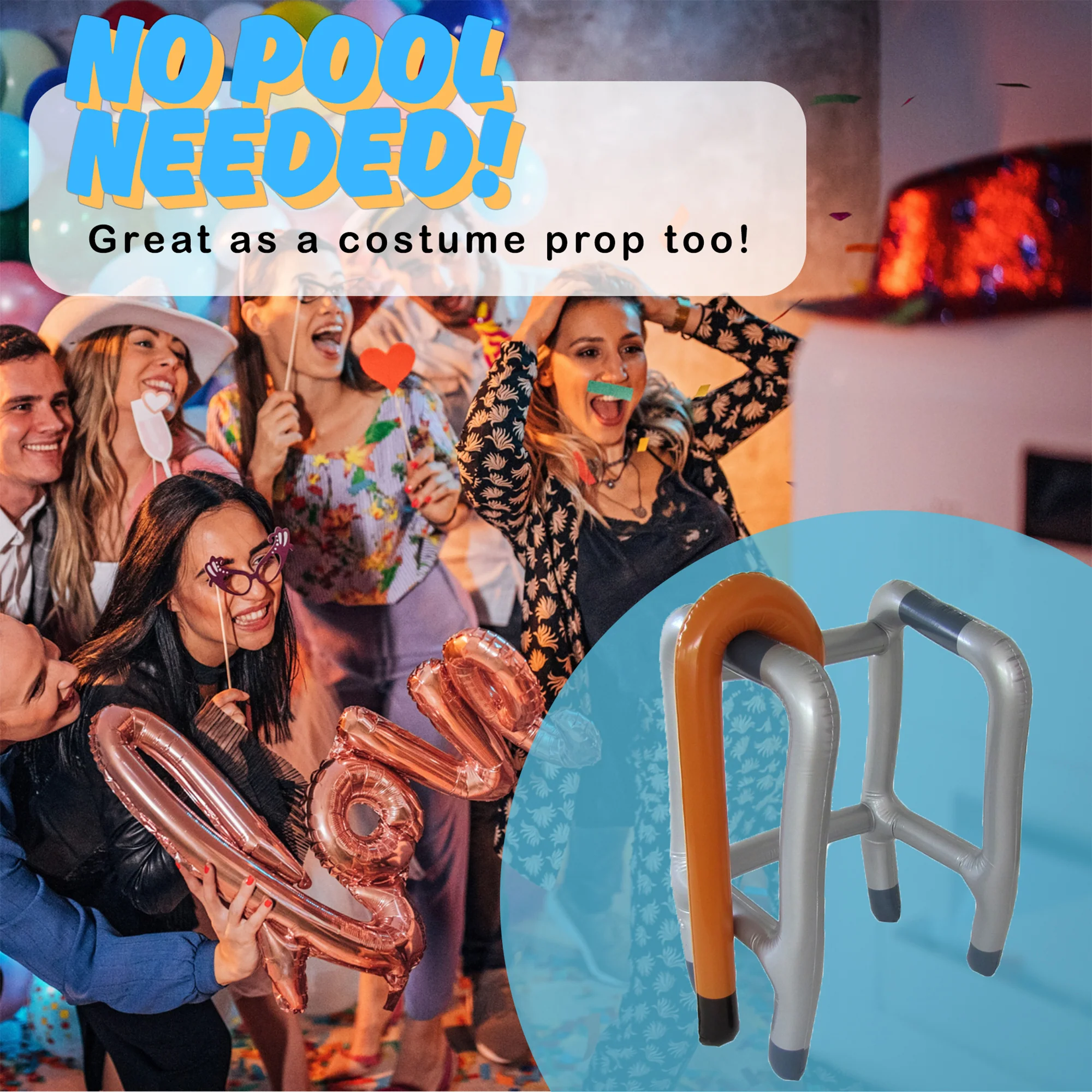 Funny Inflatable Walker Cane Set Blow Up Adult Gag Gifts Retirement Party Decor - Image 4