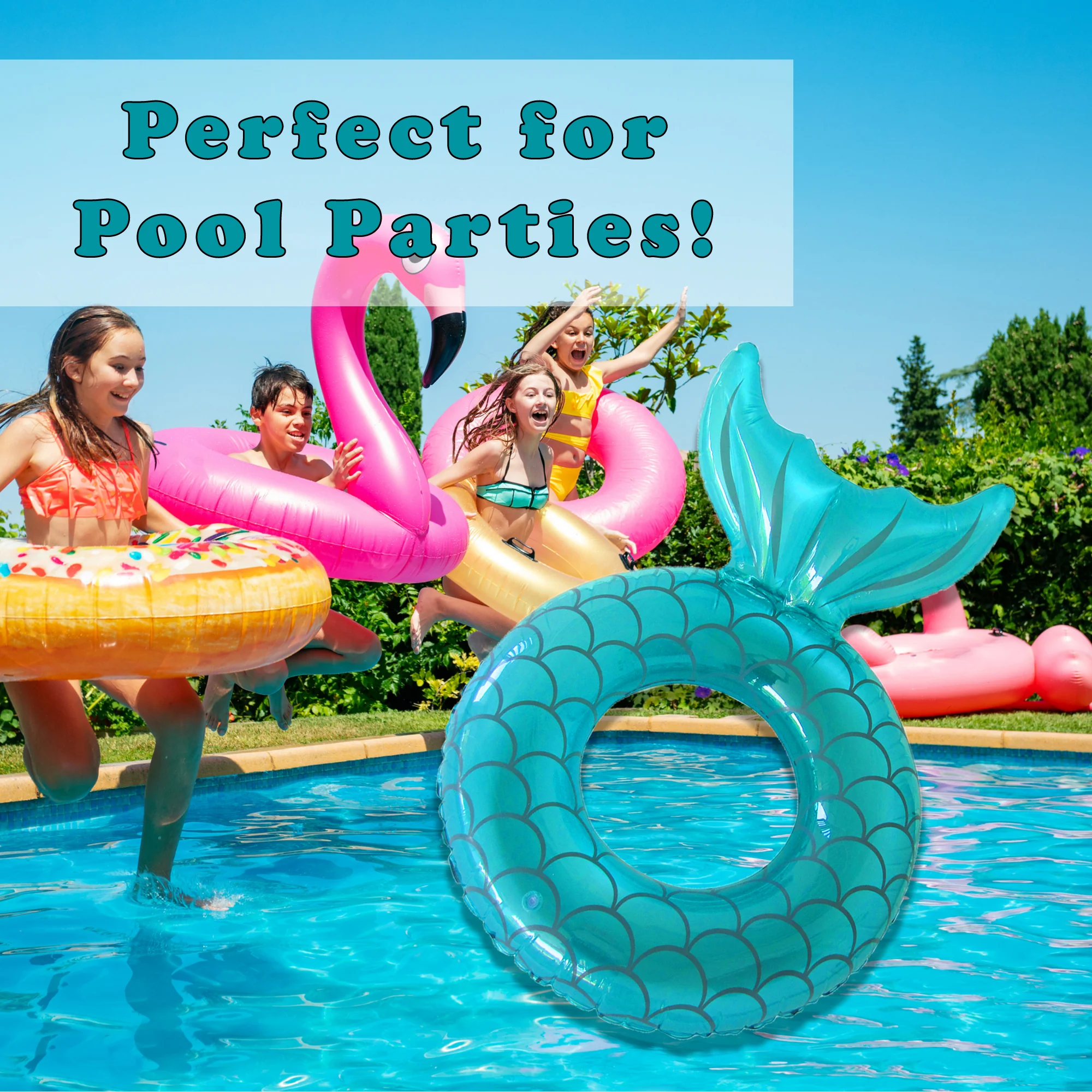 Inflatable Blue Mermaid Tail Pool Float Adult Swimming Floats Water Party Toys - Image 4