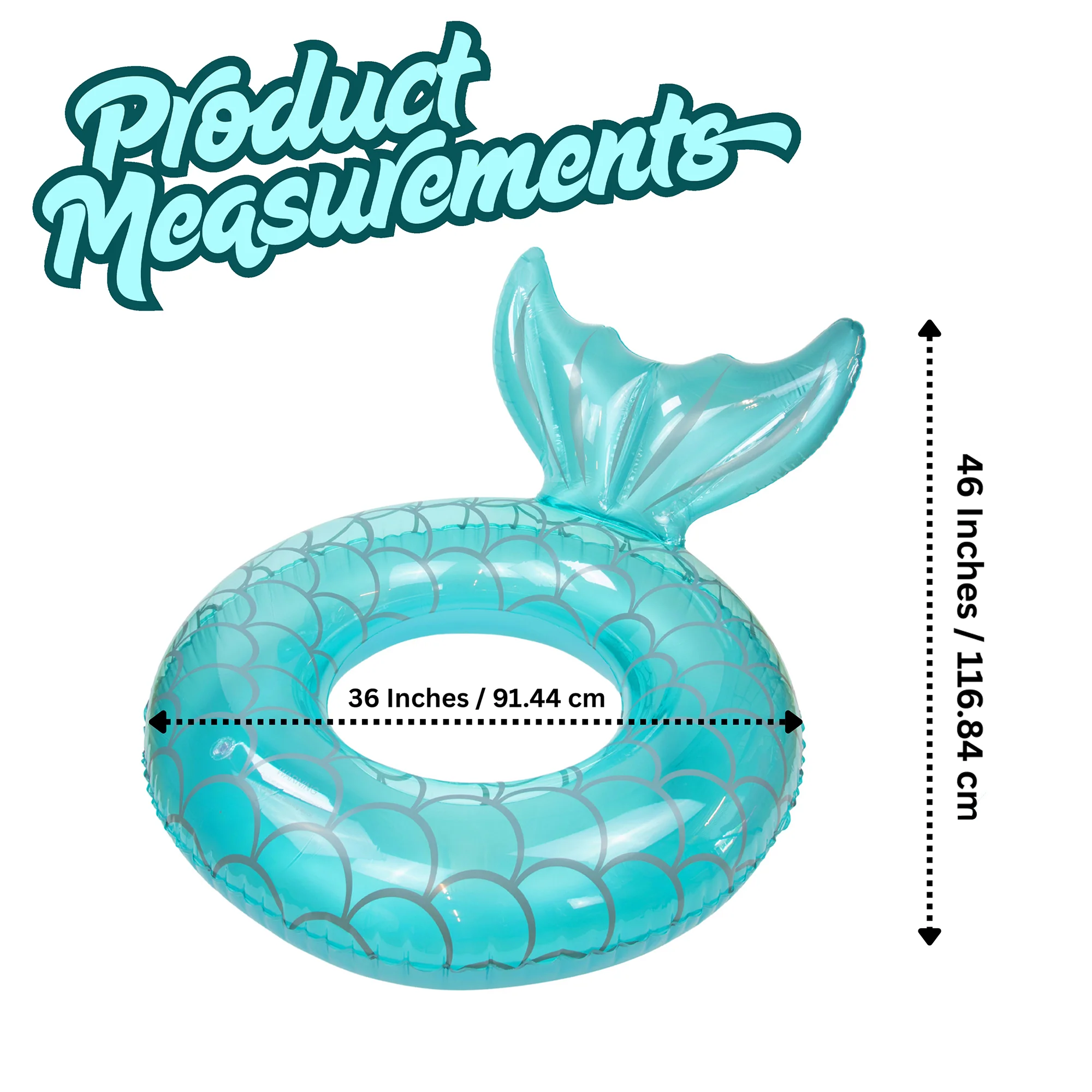 Inflatable Blue Mermaid Tail Pool Float Adult Swimming Floats Water Party Toys - Image 5