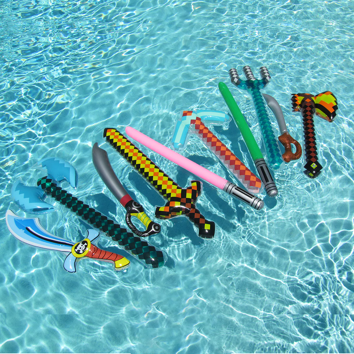 Inflatable Float Toys 10pc Blow Up Swords Pool Floats Party Favor Birthday Decor - Image 5