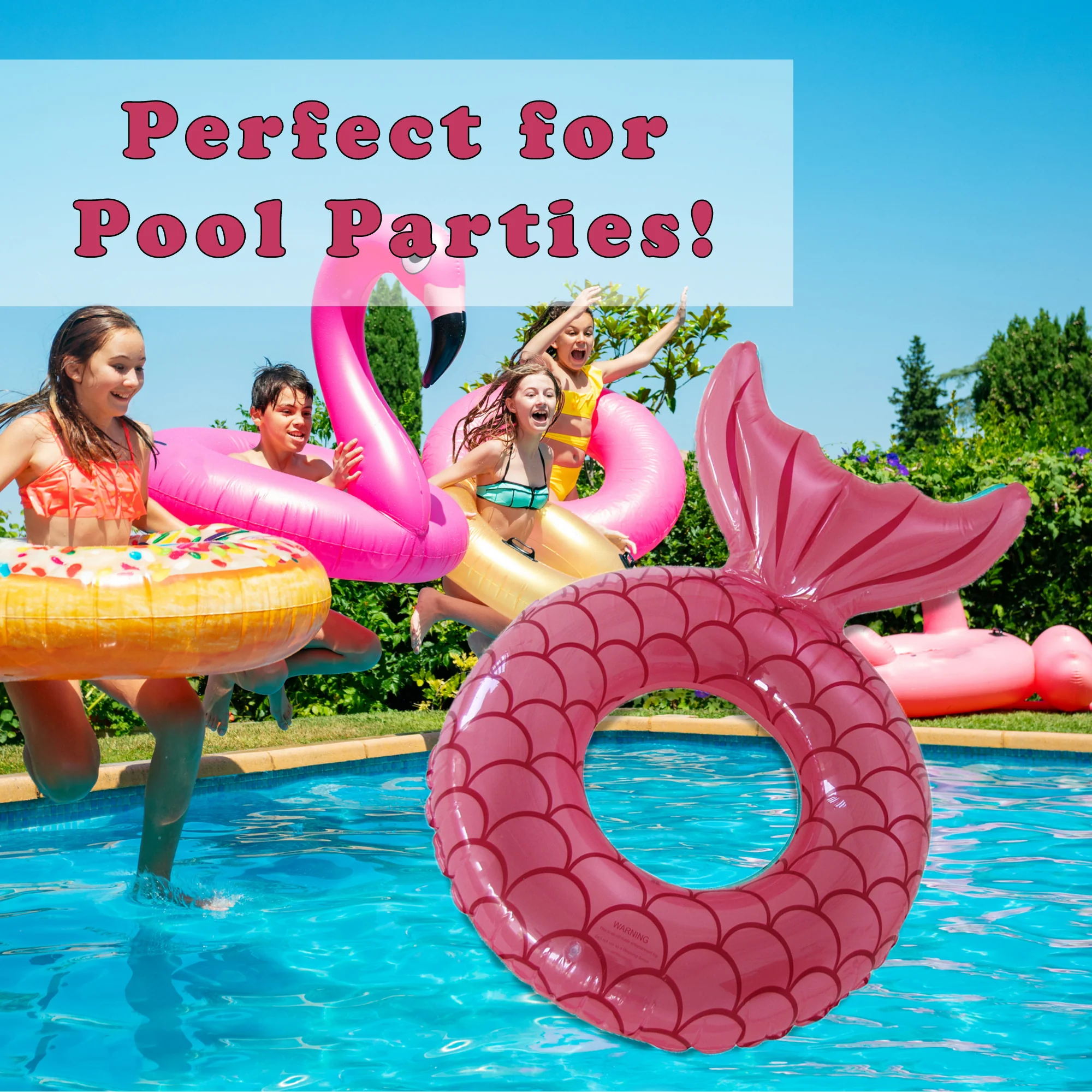 Inflatable Pink Mermaid Tail Adult Float Water Party Floats Swimming Pool Toys - Image 4