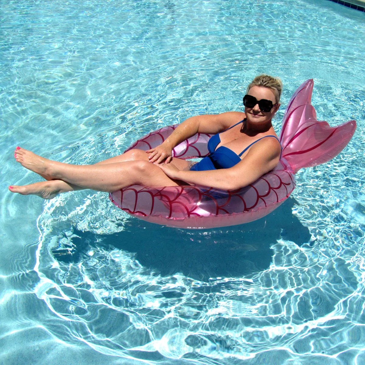 Inflatable Pink Mermaid Tail Adult Float Water Party Floats Swimming Pool Toys - Image 5