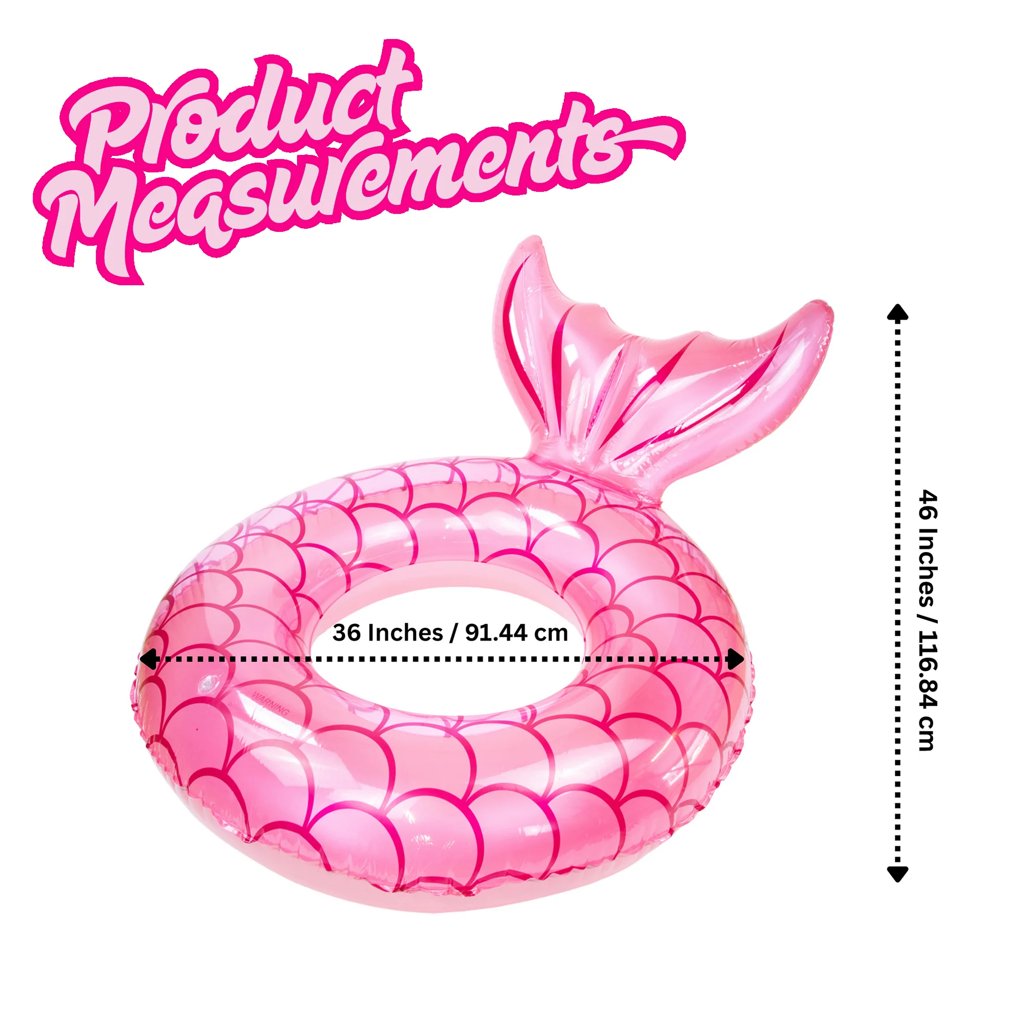 Inflatable Pink Mermaid Tail Adult Float Water Party Floats Swimming Pool Toys - Image 6