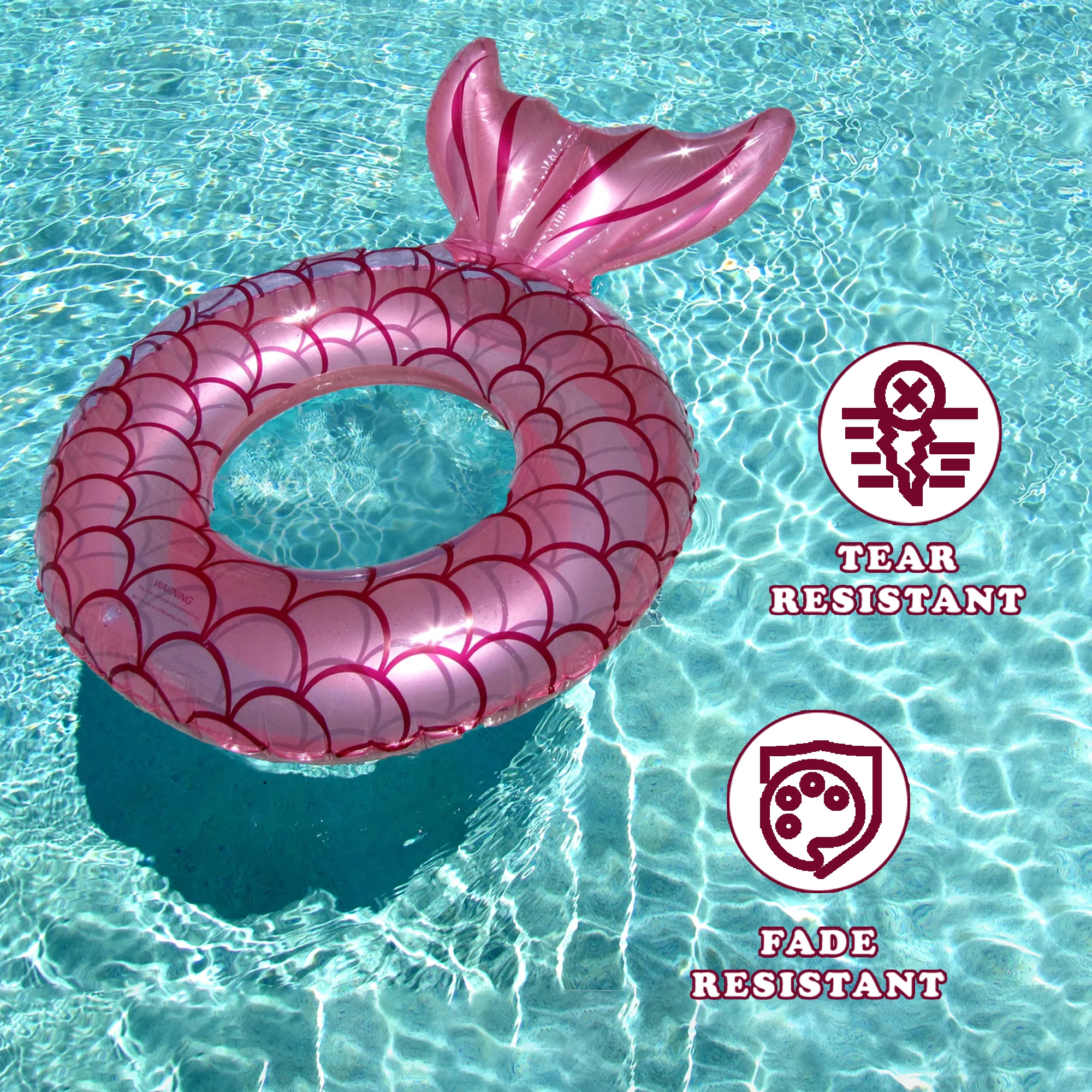Inflatable Pink Mermaid Tail Adult Float Water Party Floats Swimming Pool Toys - Image 7