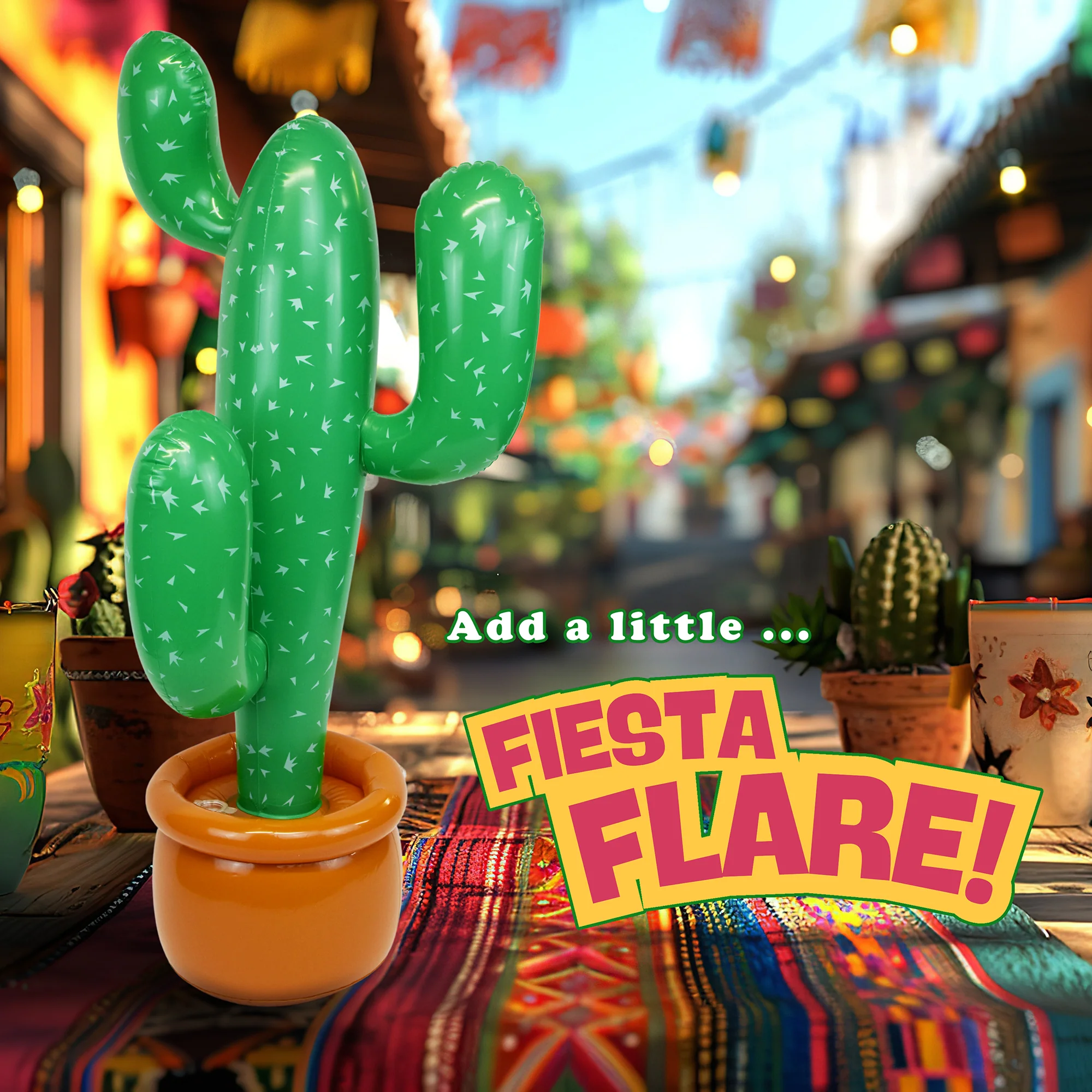 Inflatable Western Cactus Decoration Mexican Fiesta Theme Birthday Party Props - Image 3