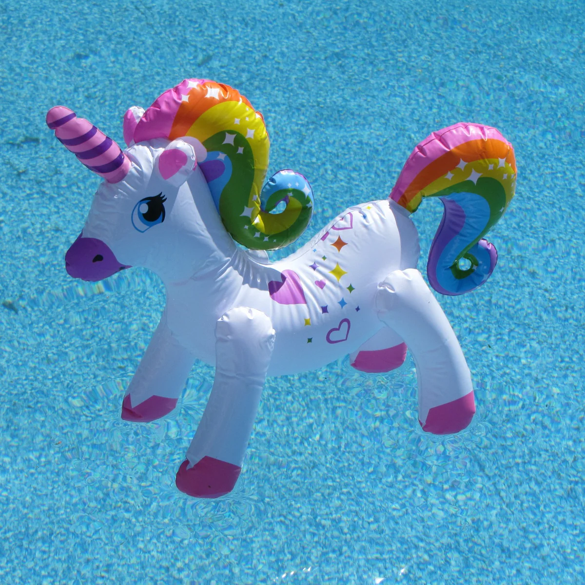 Inflatable Rainbow Unicorn Swim Pool Water Float Party Toy Blow Animal Floaties - Image 6