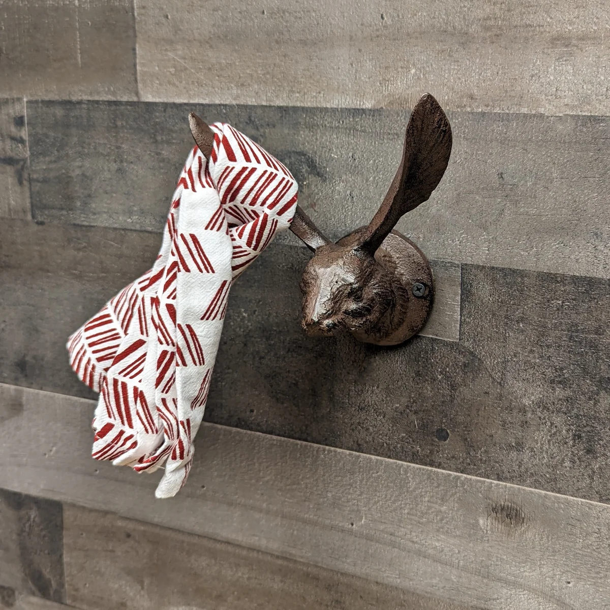 Jack Rabbit Ears Wall Mount Hook Hat Coat Hanger Bunny Towel Holder Rustic Decor - Image 4