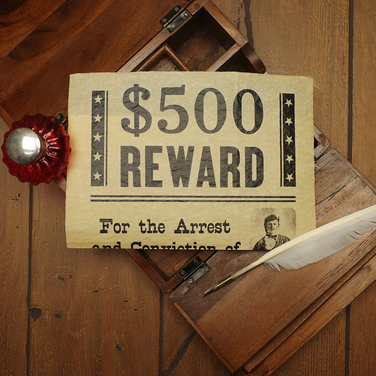 Jesse James Outlaw Wanted Reward Poster Western Decor Parchment Paper Wall Art - Image 4
