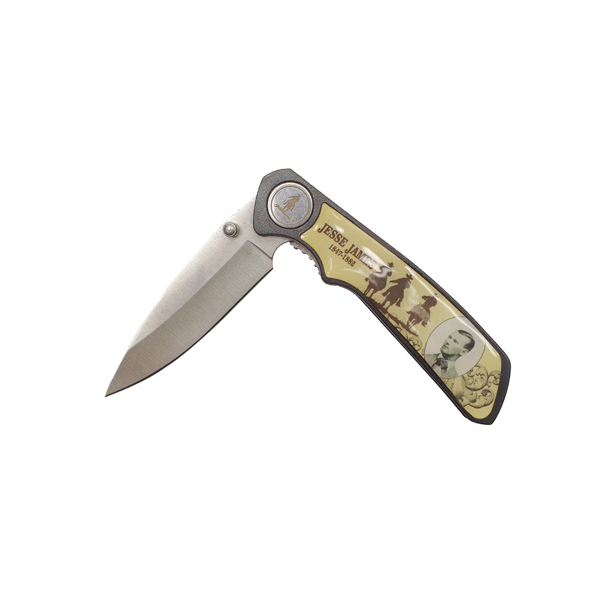 Jesse James Wild West Outlaw Mens Folding Pocket Knife Western Hunting Legend - Image 3